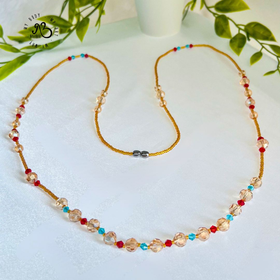 Įfunayá Gold Crystal Waist Bead Set of 2