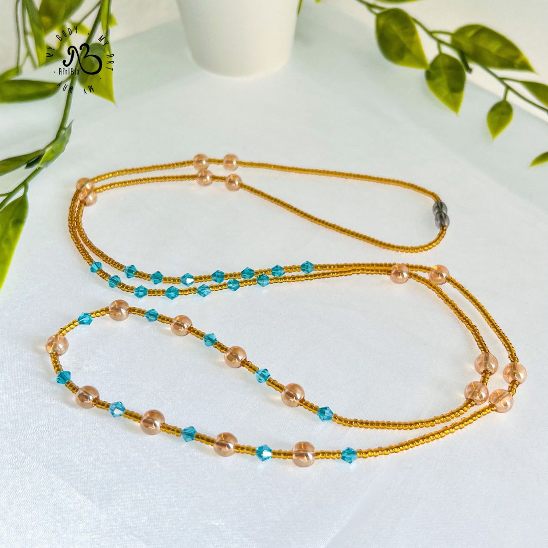 Įfunayá Gold Crystal Waist Bead Set of 2