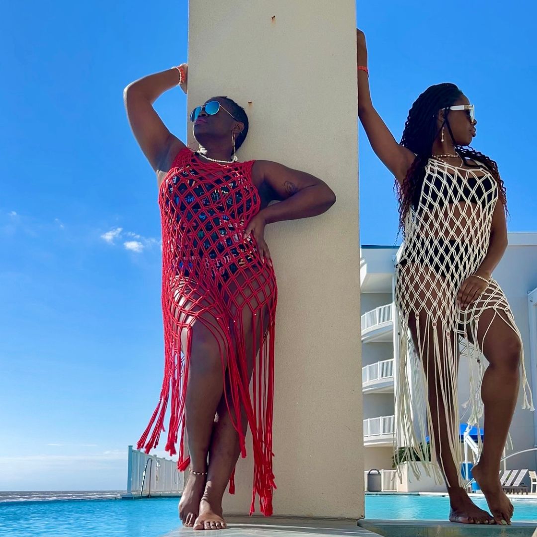 Macrame Net Dress Summer Beach Coverall