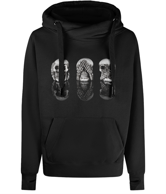 Unisex Halloween Cross Neck Skeleton Skull Hoodie