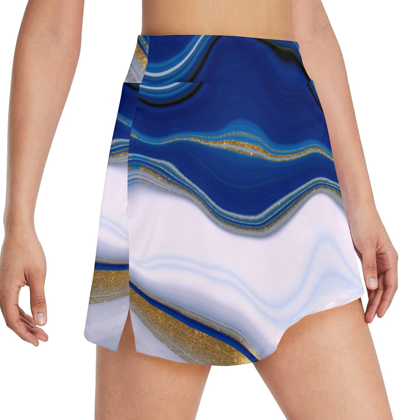 Aurora Blue and White Tennis and Golf Women's Skirt Skort with Pocket
