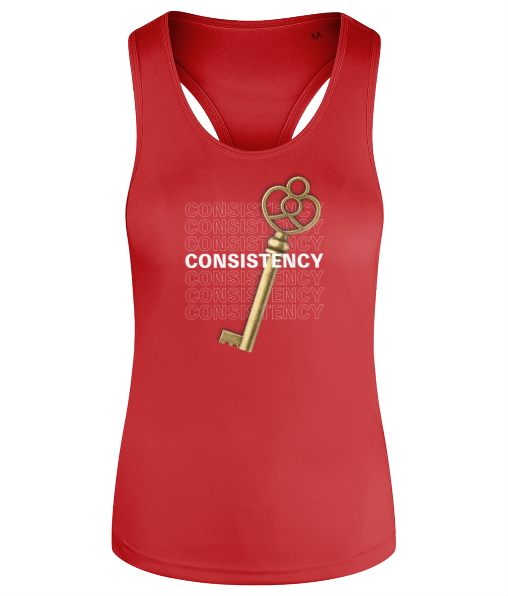 Consistency is Key Women's Recycled Racerback Vest Gym Tank Top