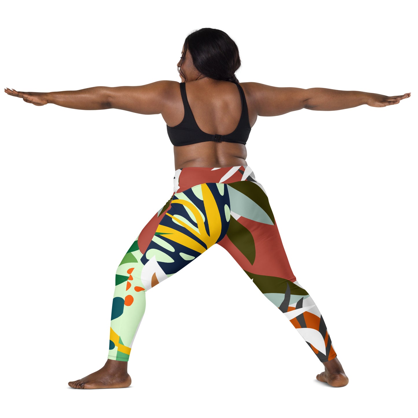 Floral High Waist Crossover leggings with pockets