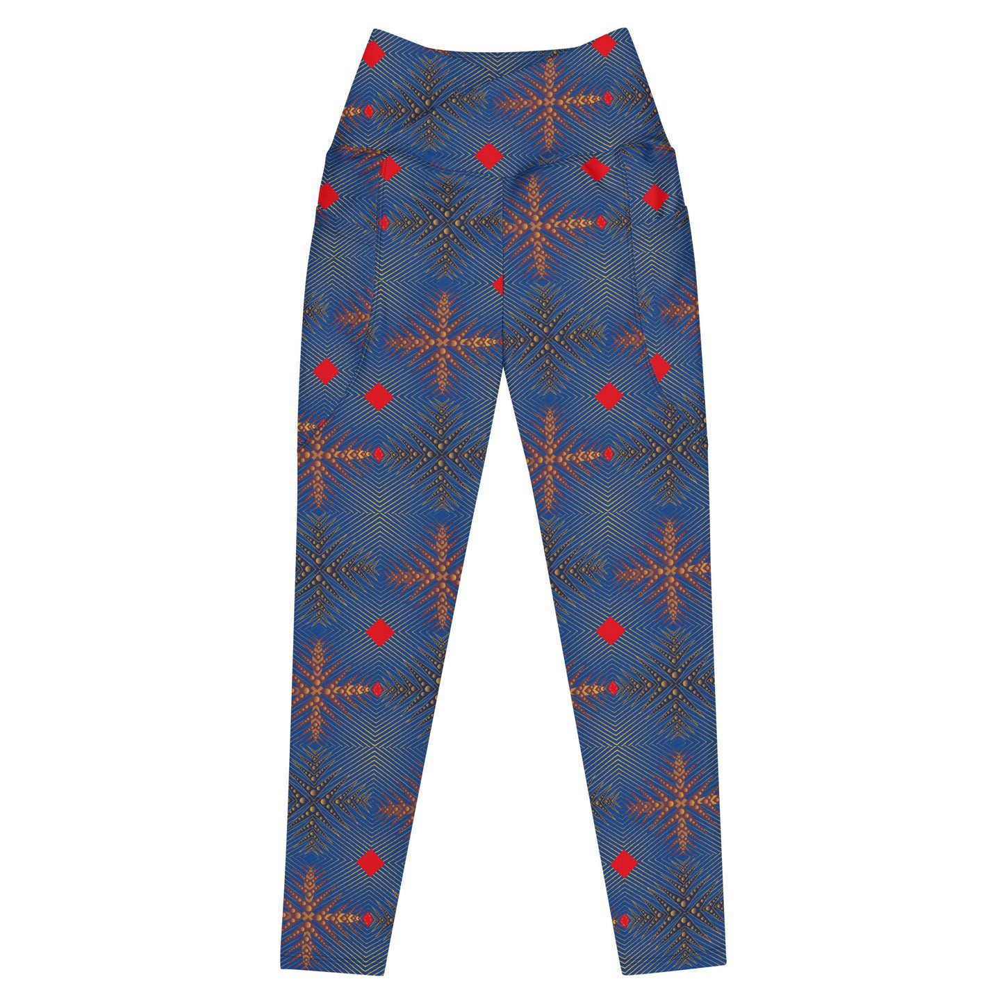 AfriBix Ankara High Waist Crossover leggings with pockets