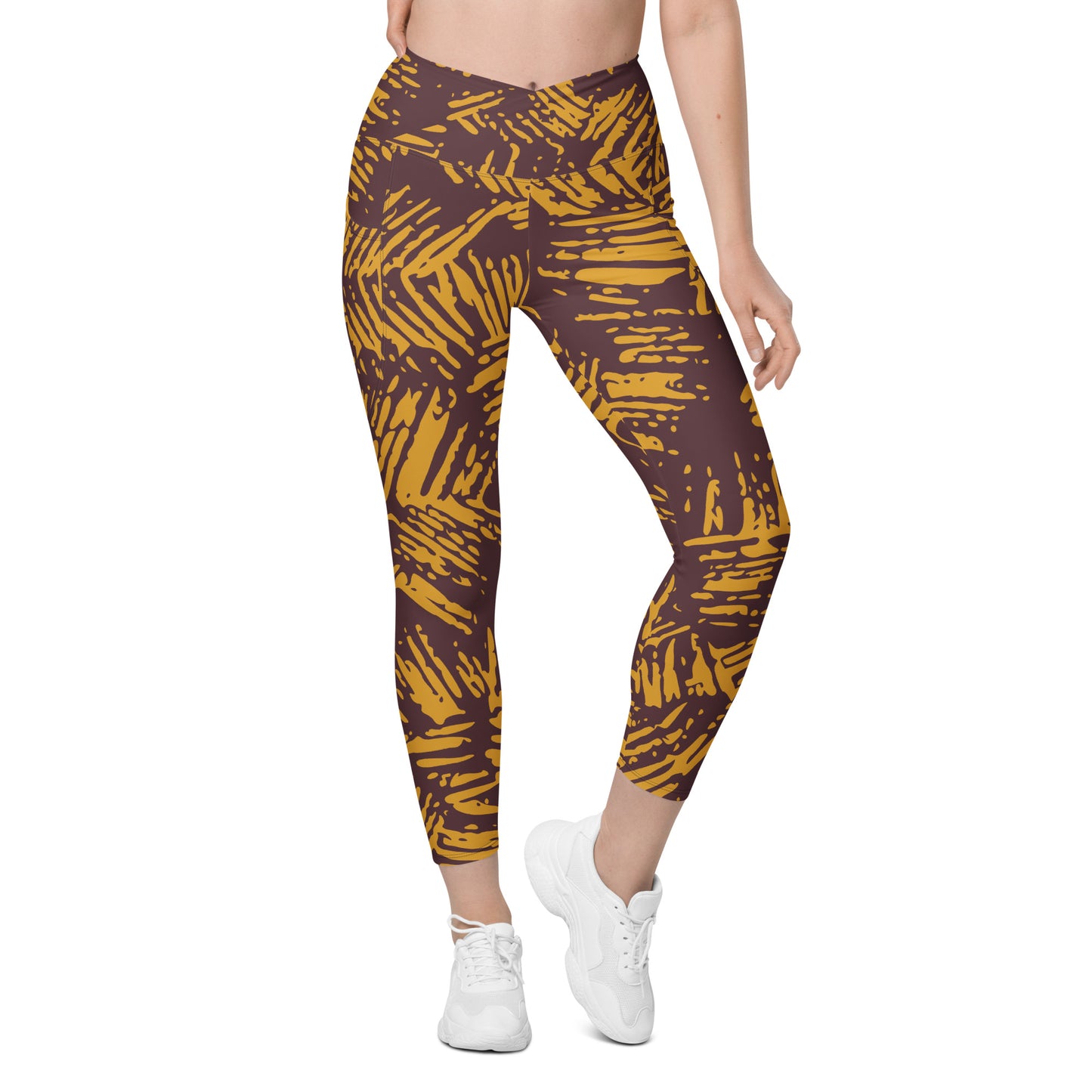 Safari High-Waist Crossover leggings with pockets