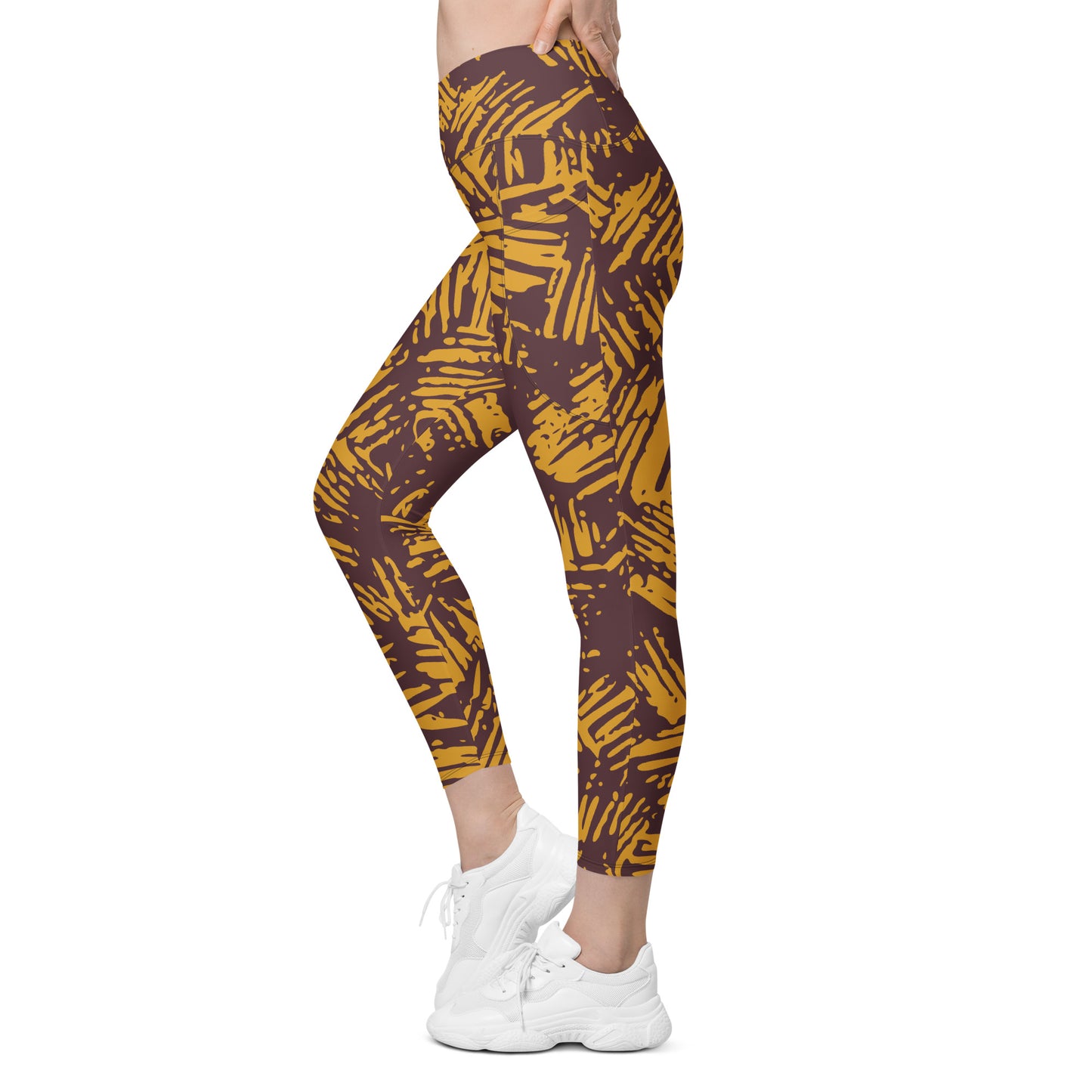 Safari High-Waist Crossover leggings with pockets