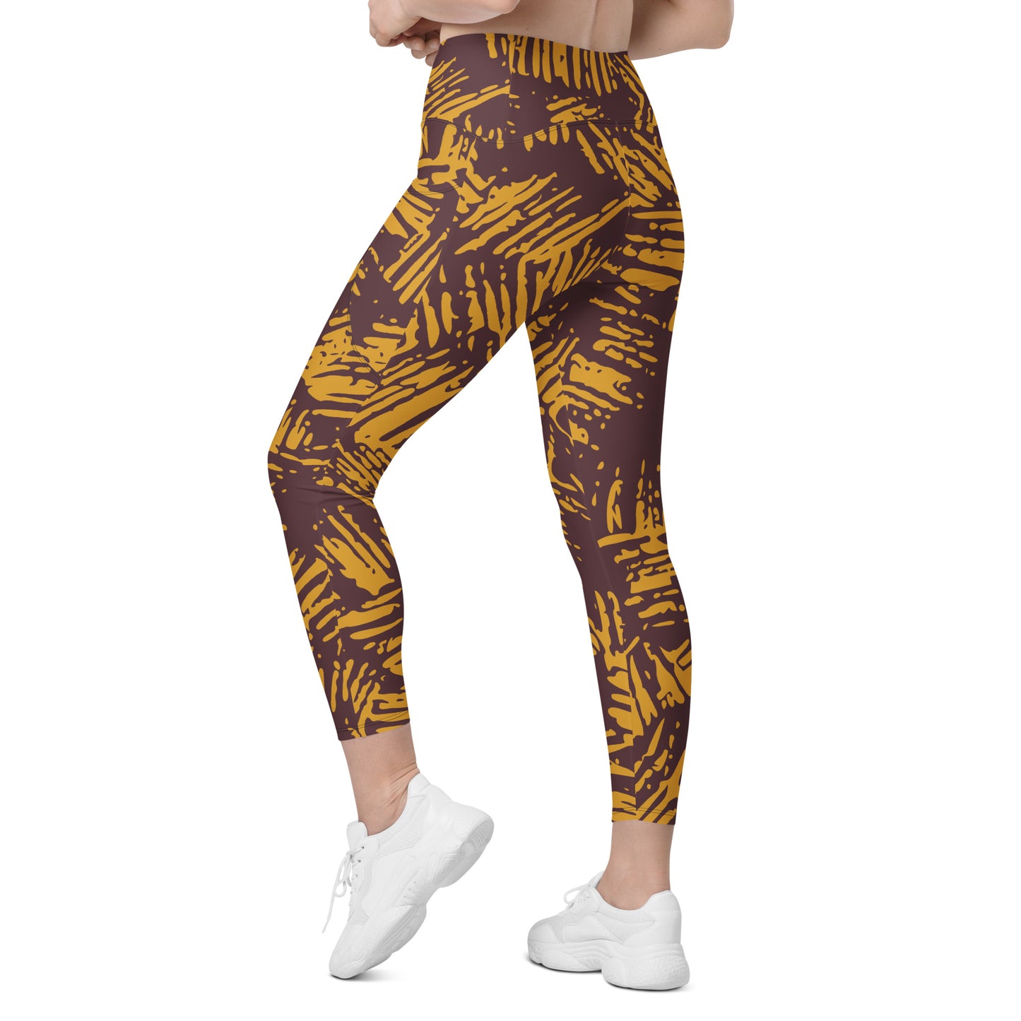 Safari High-Waist Crossover leggings with pockets