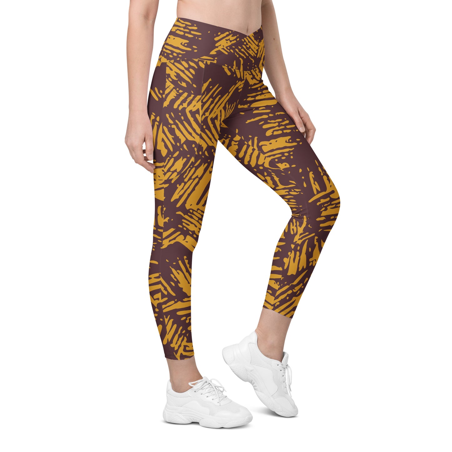 Safari High-Waist Crossover leggings with pockets