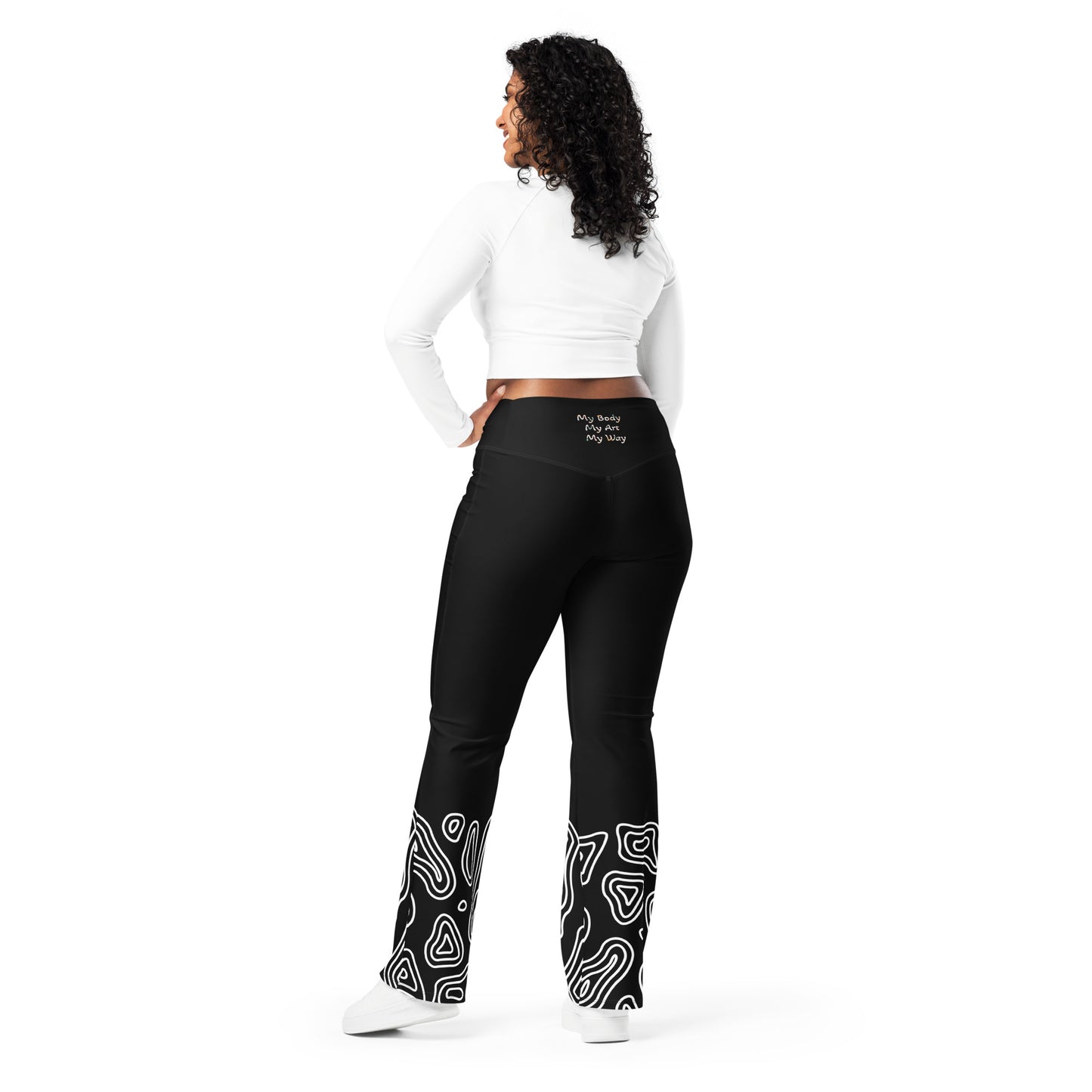 Black High Waist Flare leggings