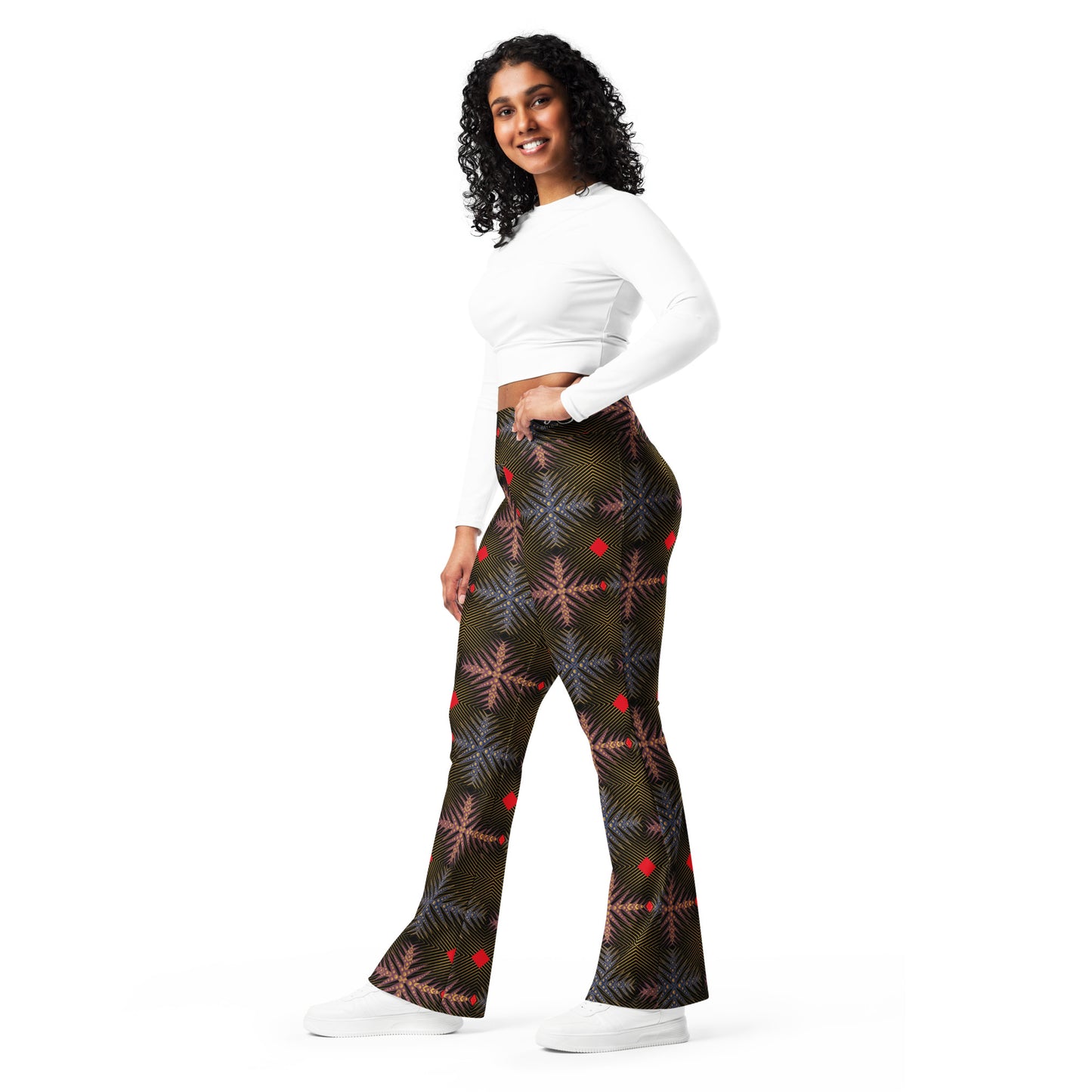 AfriBix Ankara High Waist Flare leggings