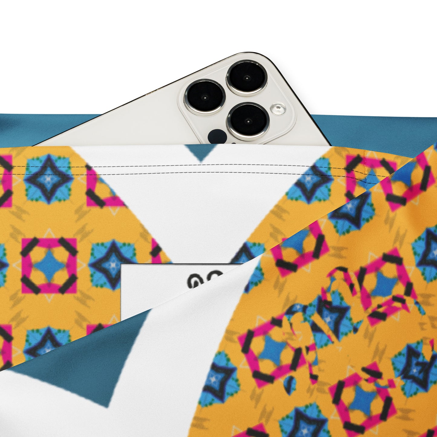 Blue Flare High Waist Leggings Alternate Ankara Print
