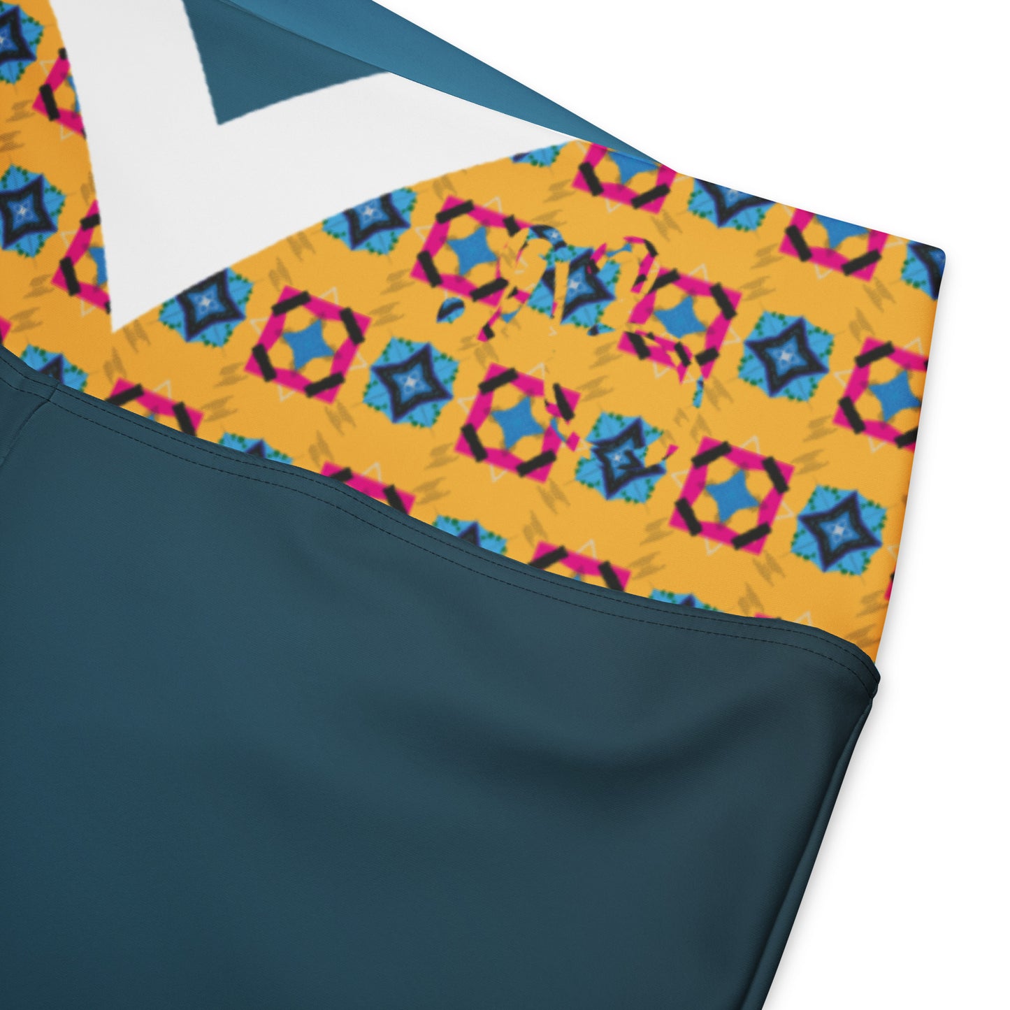 Blue Flare High Waist Leggings Alternate Ankara Print