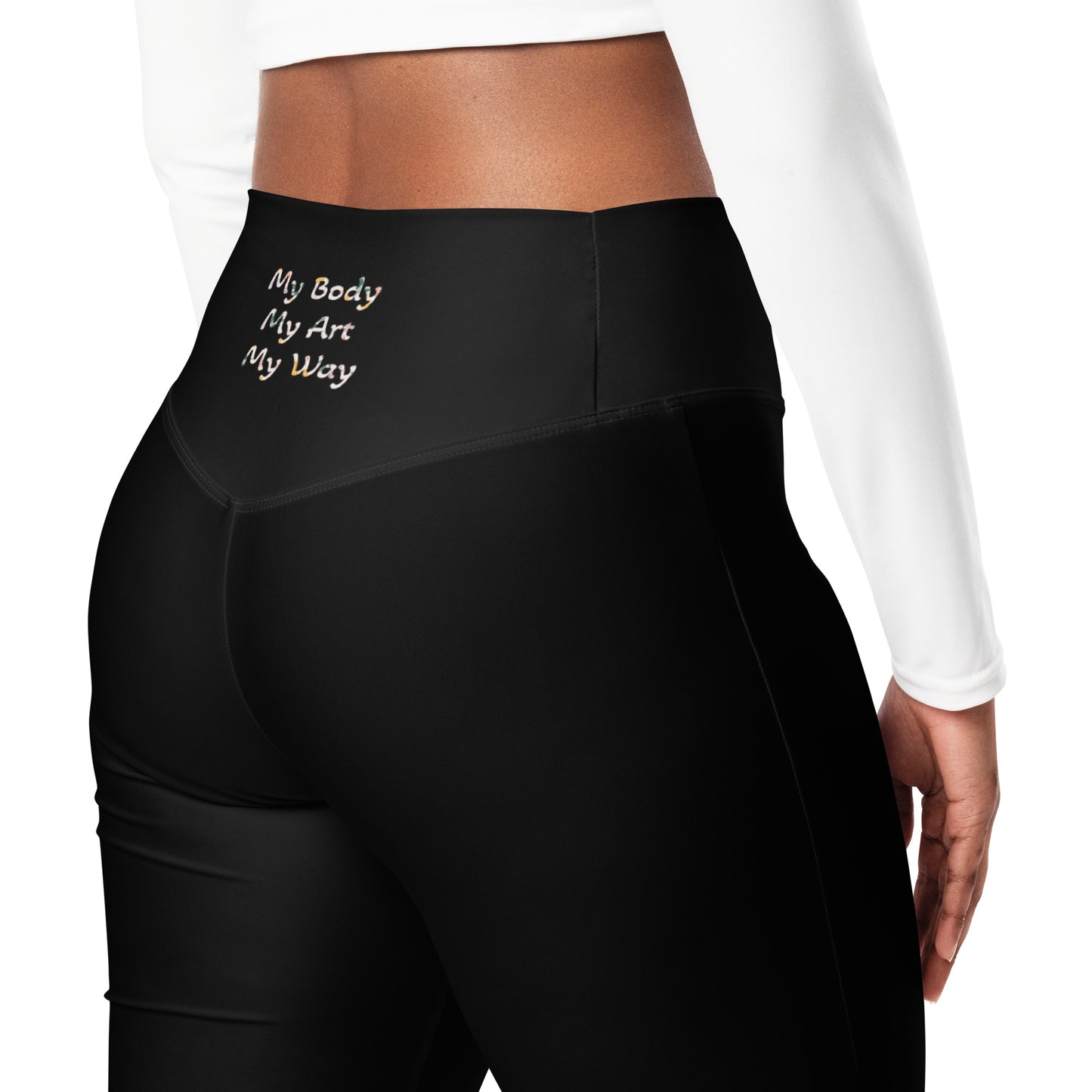 Black High Waist Flare leggings