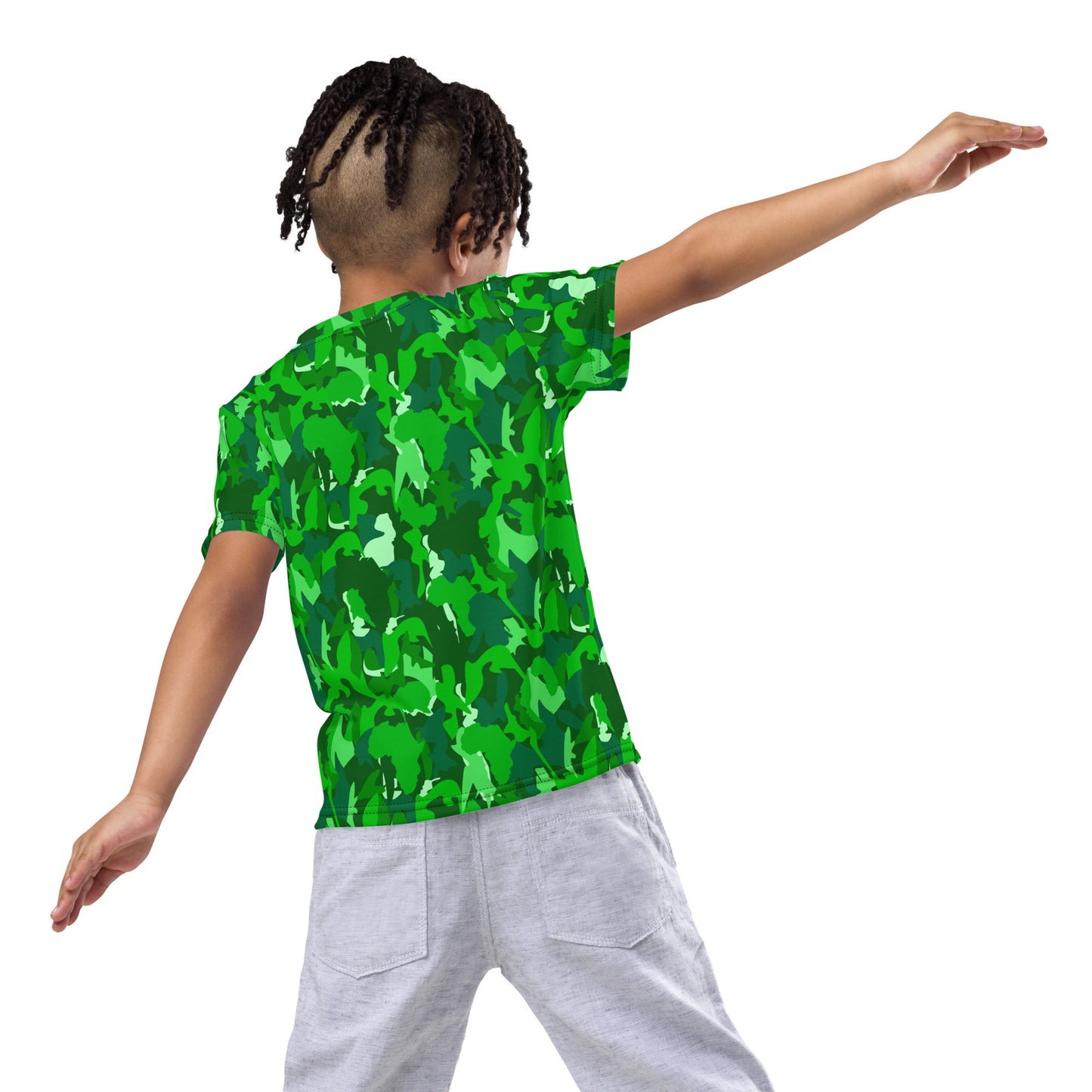 AfriBix Camo Kids crew neck t-shirt - Green