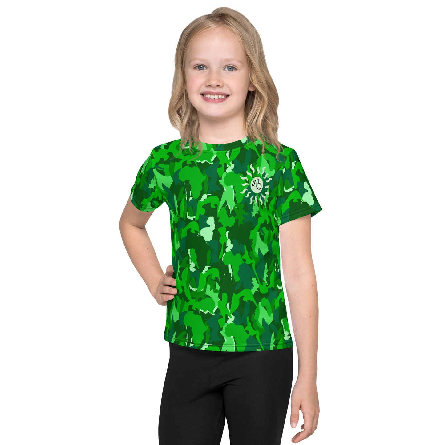 AfriBix Camo Kids crew neck t-shirt - Green