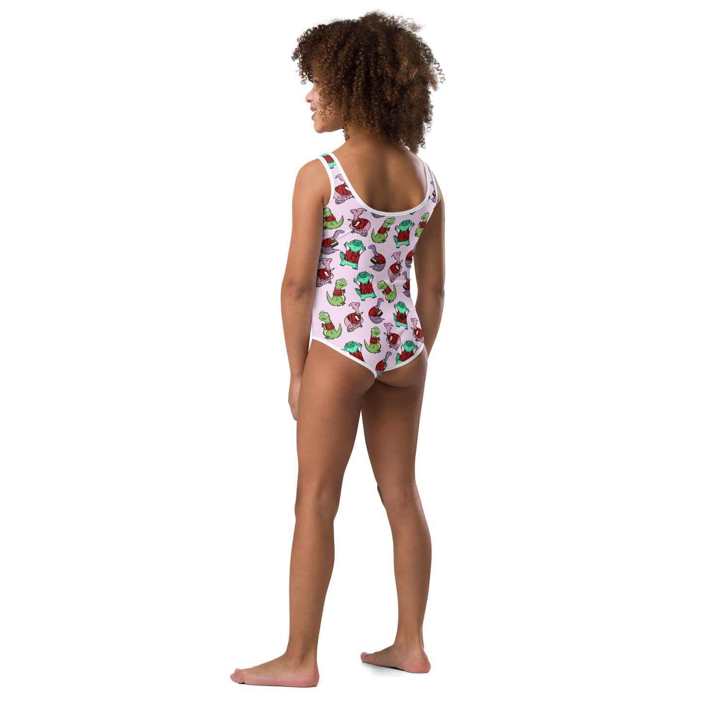 AFriBix Dinosaur Friends Lilac Girls Kids Swimsuit