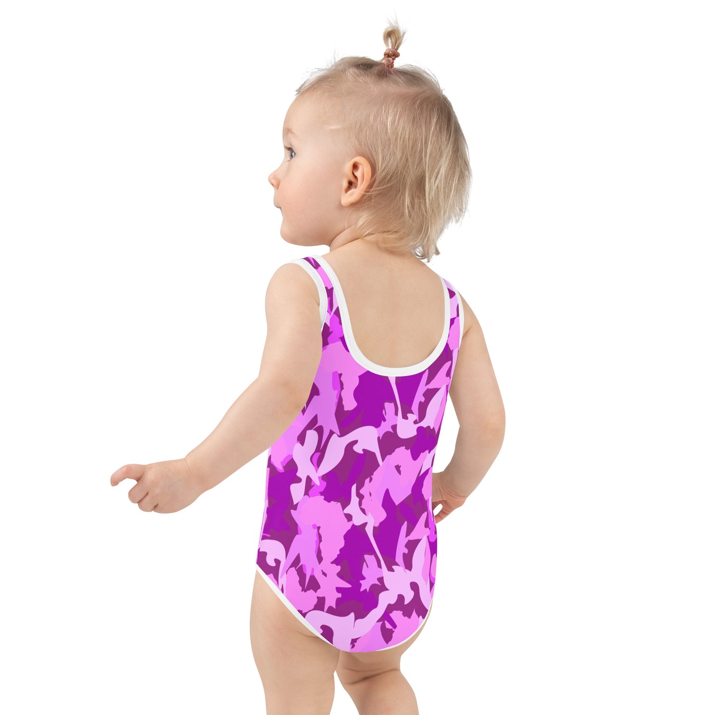 AFriBix Pink Camo Print Girls Kids Swimsuit