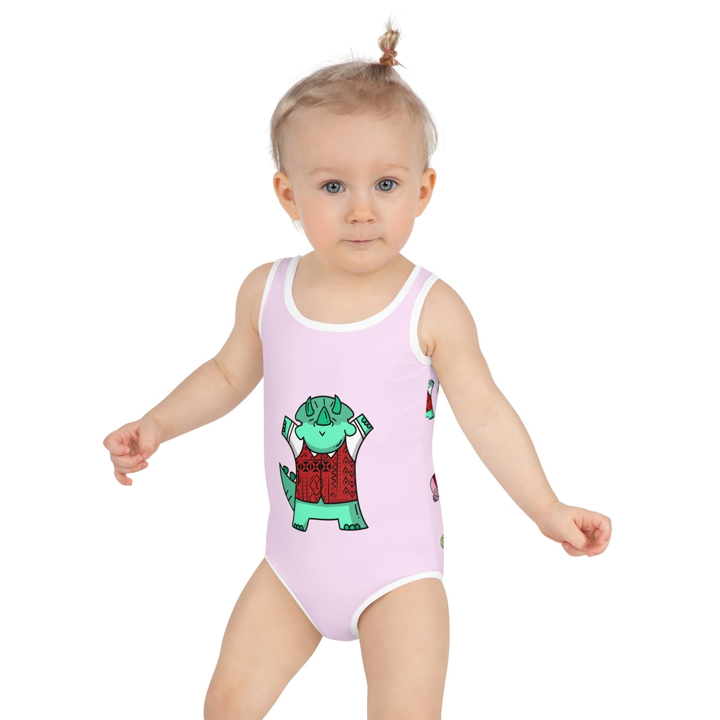 AFriBix Dinosaur Friends Lilac Girls Kids Swimsuit
