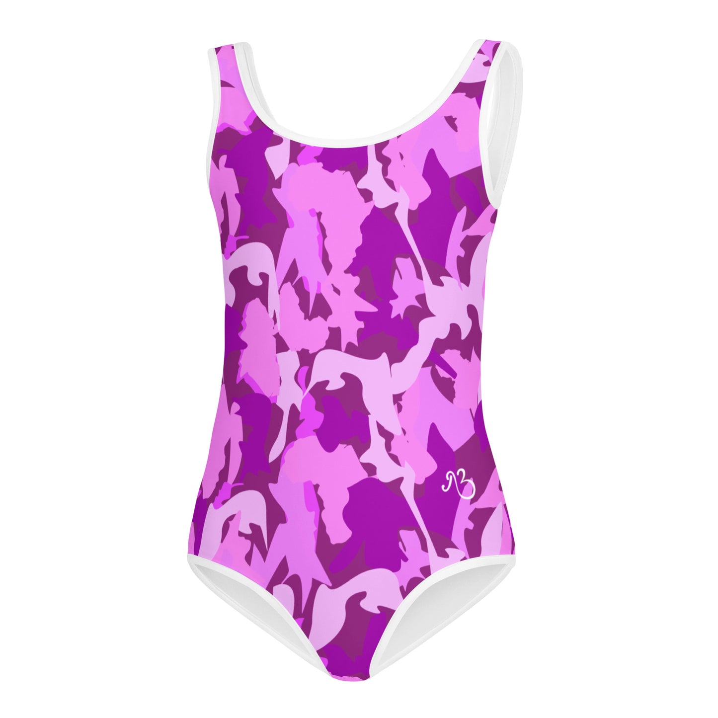AFriBix Pink Camo Print Girls Kids Swimsuit