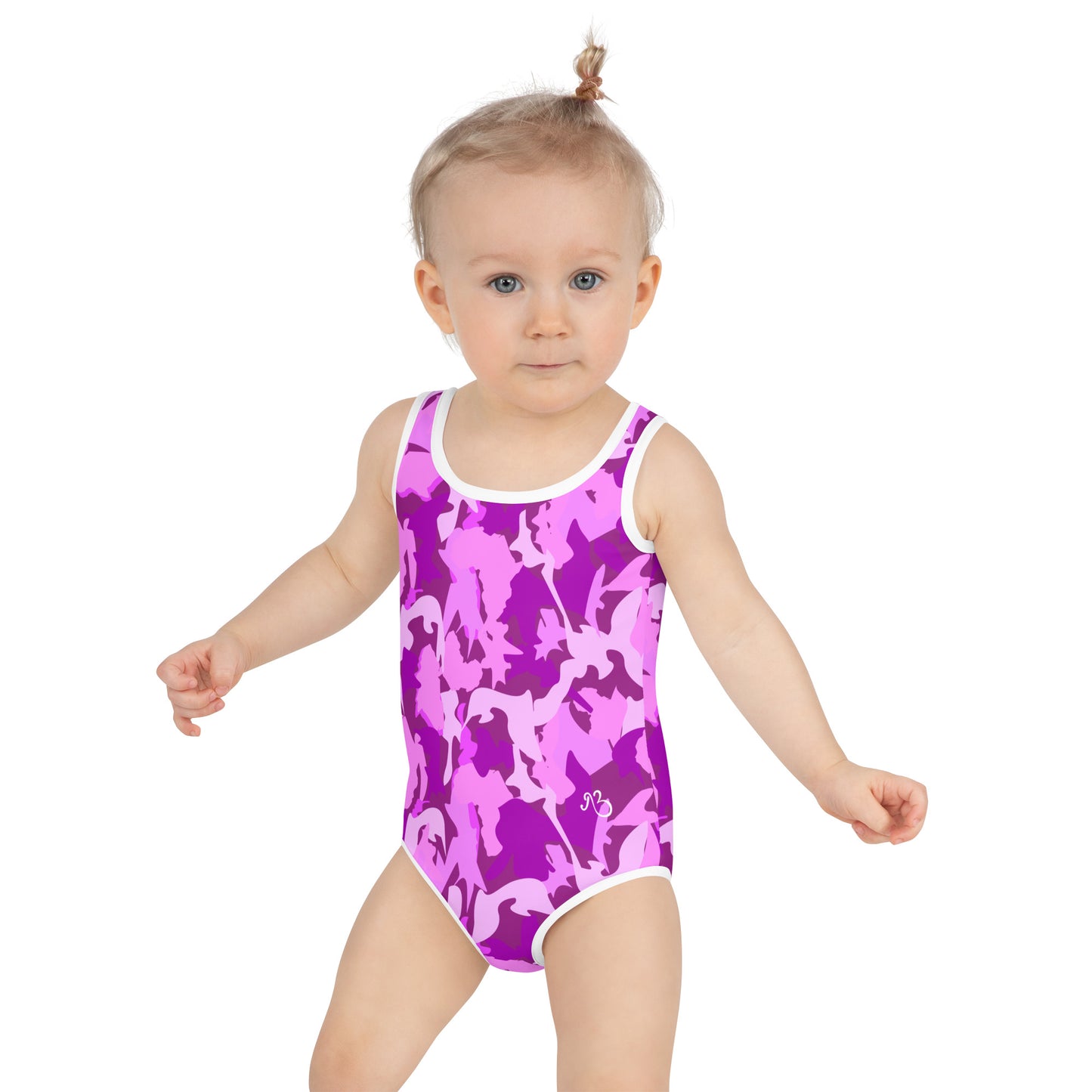 AFriBix Pink Camo Print Girls Kids Swimsuit