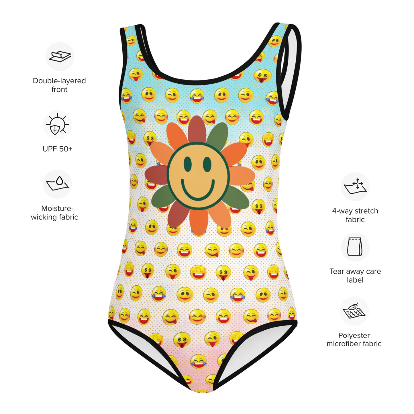 AfriBix Sun's Out Emoji Girls Swimsuit