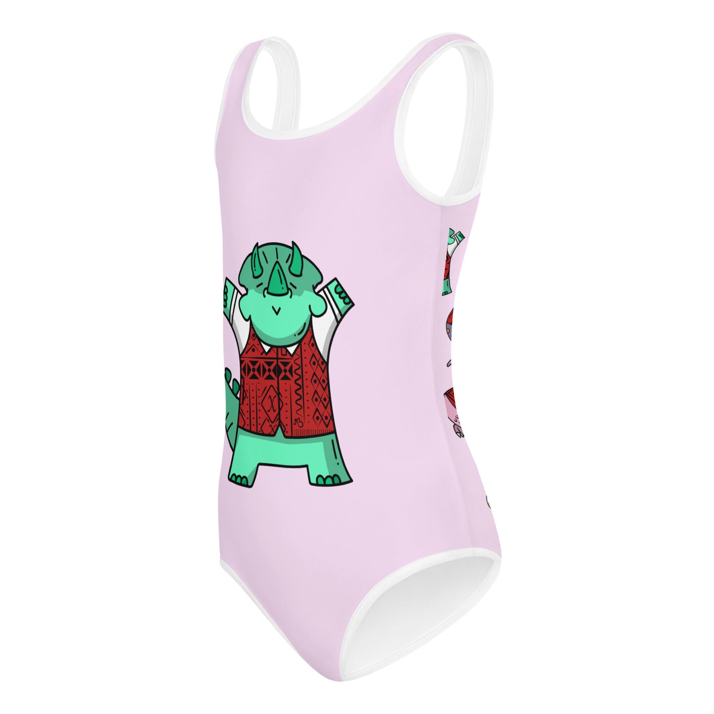AFriBix Dinosaur Friends Lilac Girls Kids Swimsuit