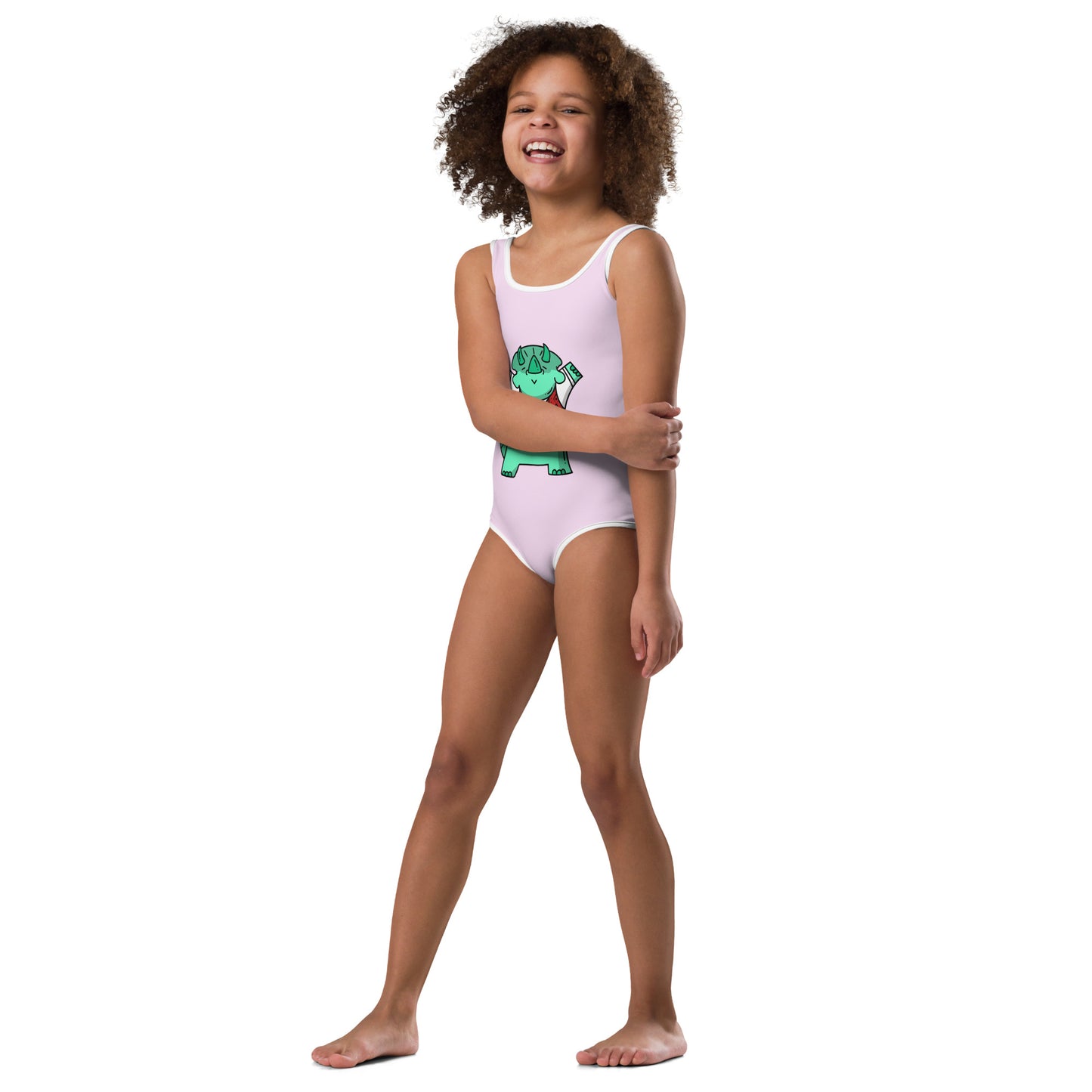 AFriBix Dinosaur Friends Lilac Girls Kids Swimsuit