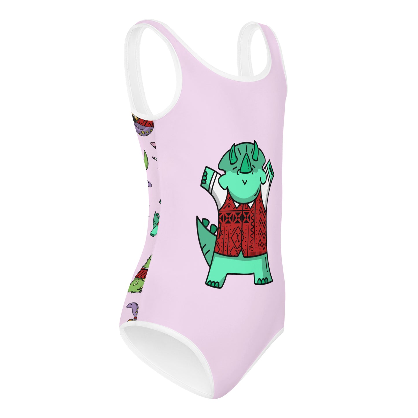 AFriBix Dinosaur Friends Lilac Girls Kids Swimsuit