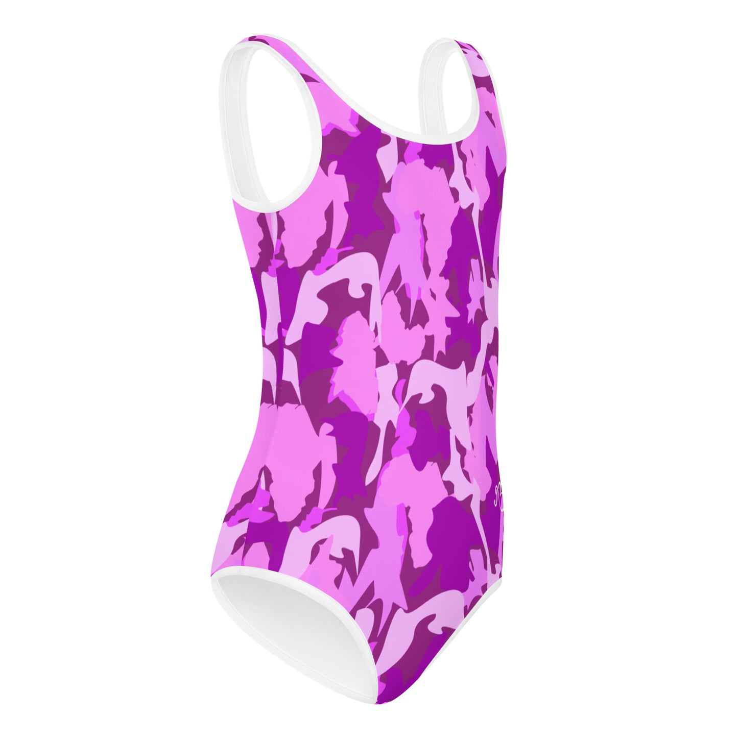 AFriBix Pink Camo Print Girls Kids Swimsuit
