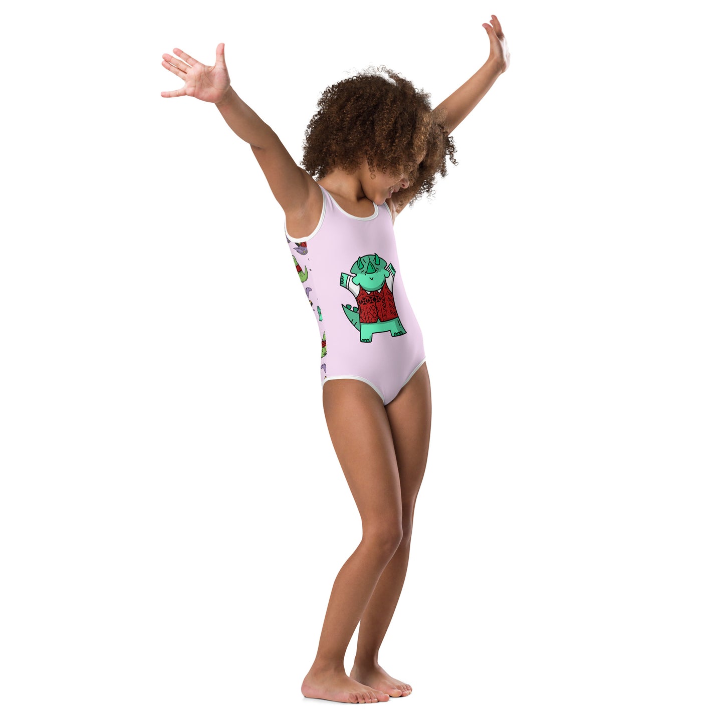 AFriBix Dinosaur Friends Lilac Girls Kids Swimsuit