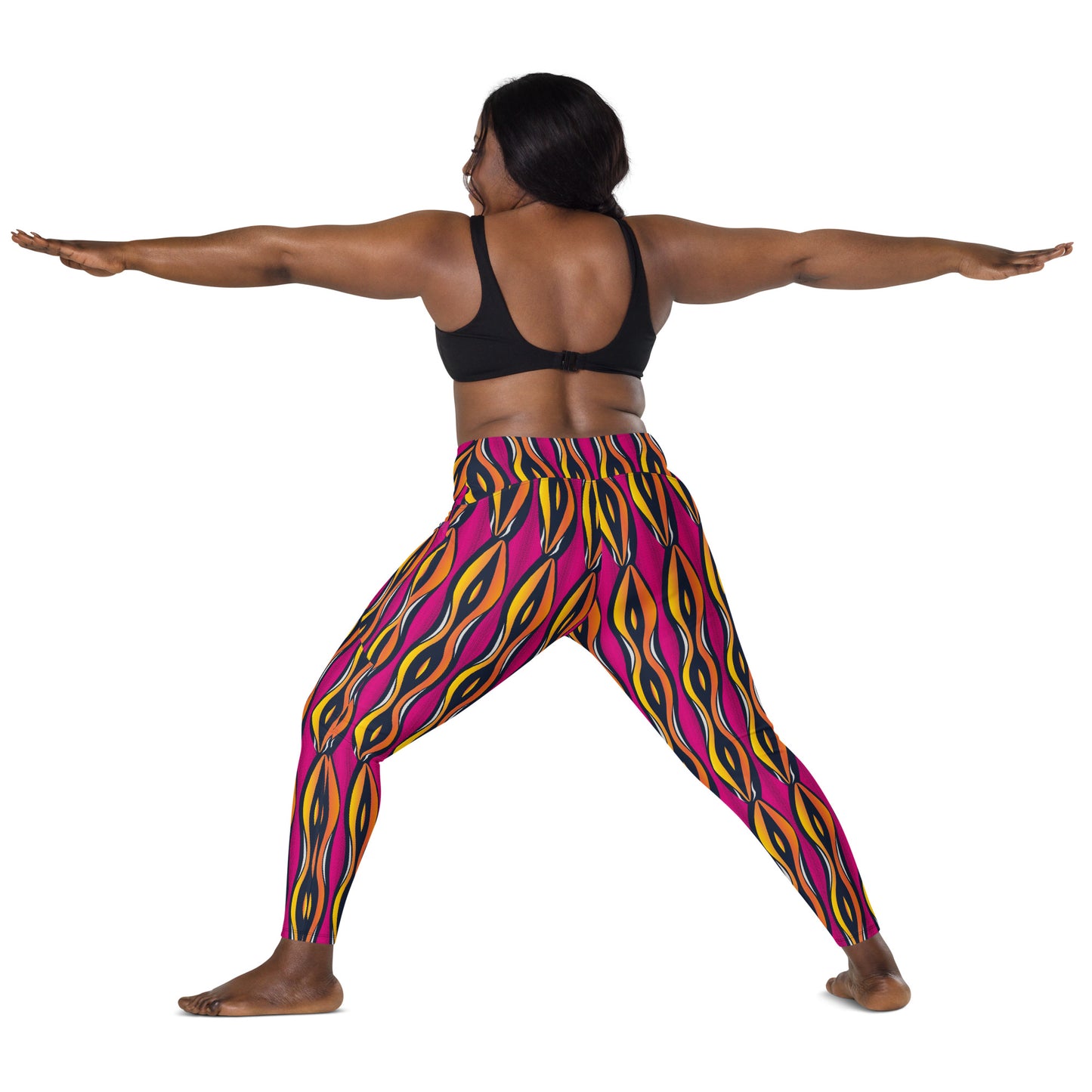 AfriBix Shakara Ankara High Waist Leggings with pockets - Pink