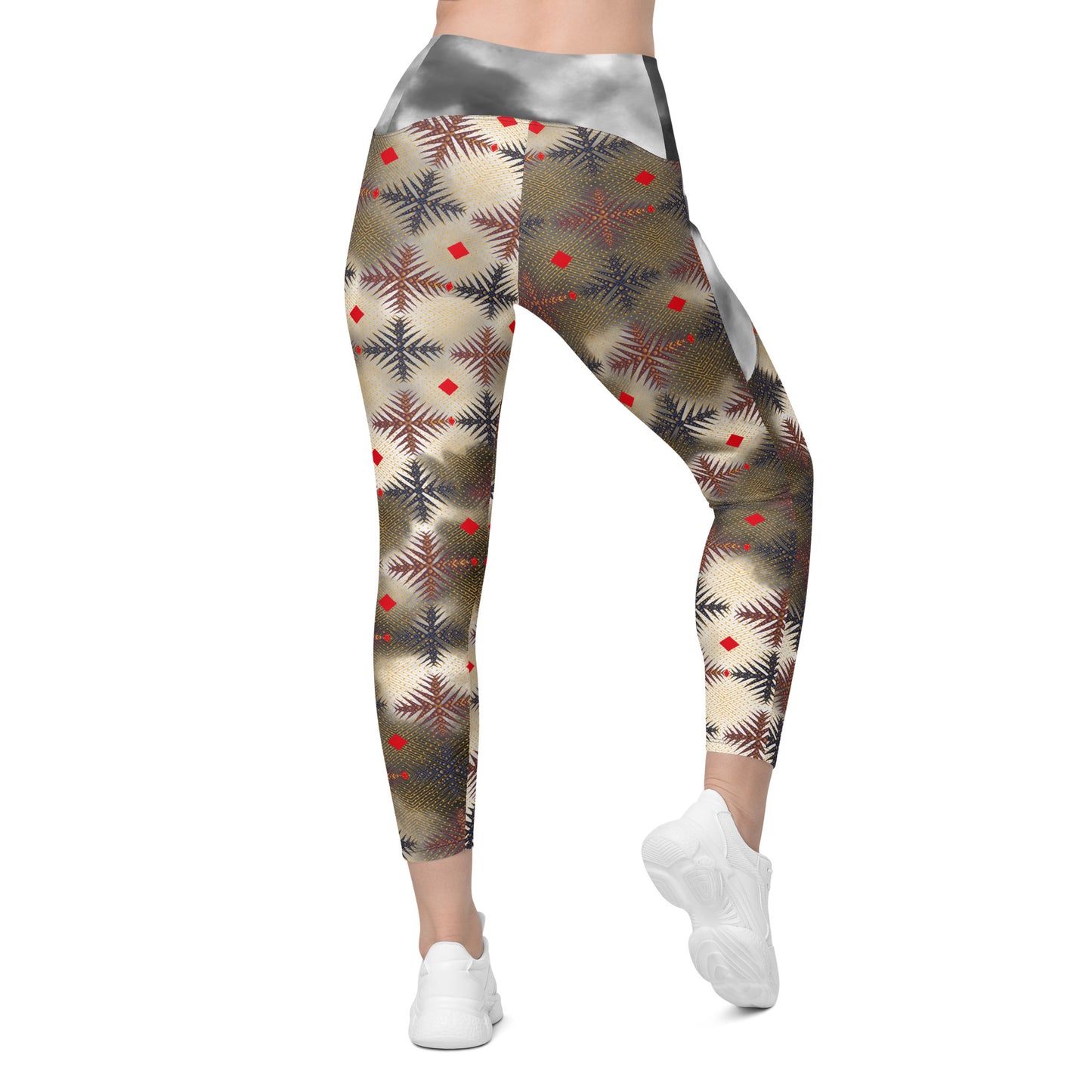 AfriBix Ankara Tie and Dye High-waist Leggings with pockets