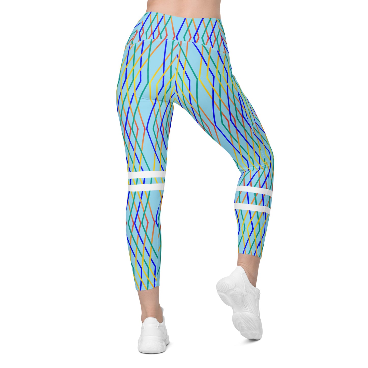 AfriBix Blue Constellation Print Leggings with pockets