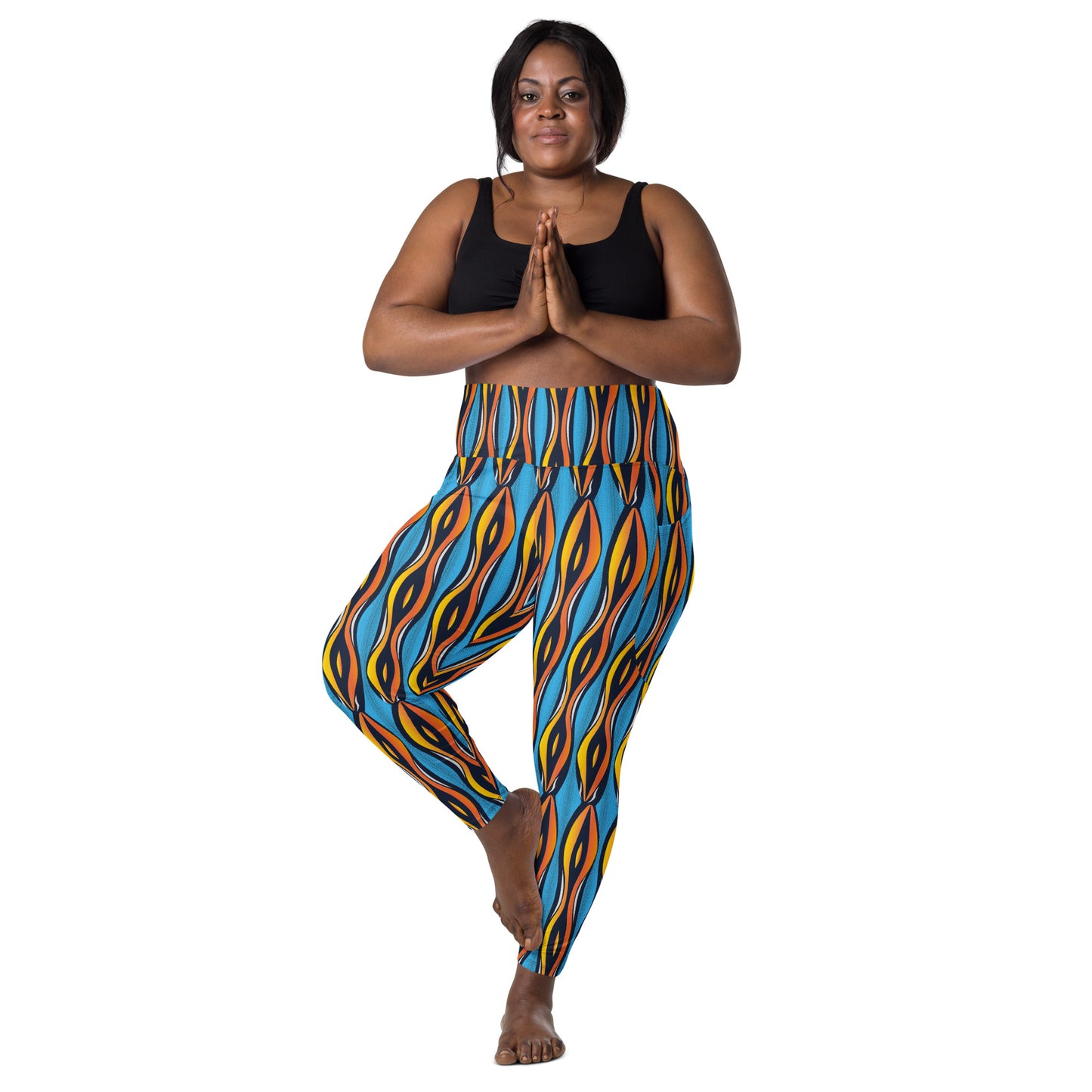AfriBix Shakara Ankara High Waist Leggings with pockets