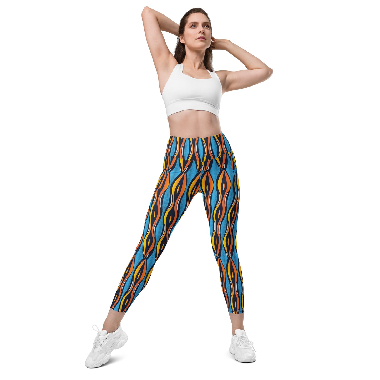AfriBix Shakara Ankara High Waist Leggings with pockets