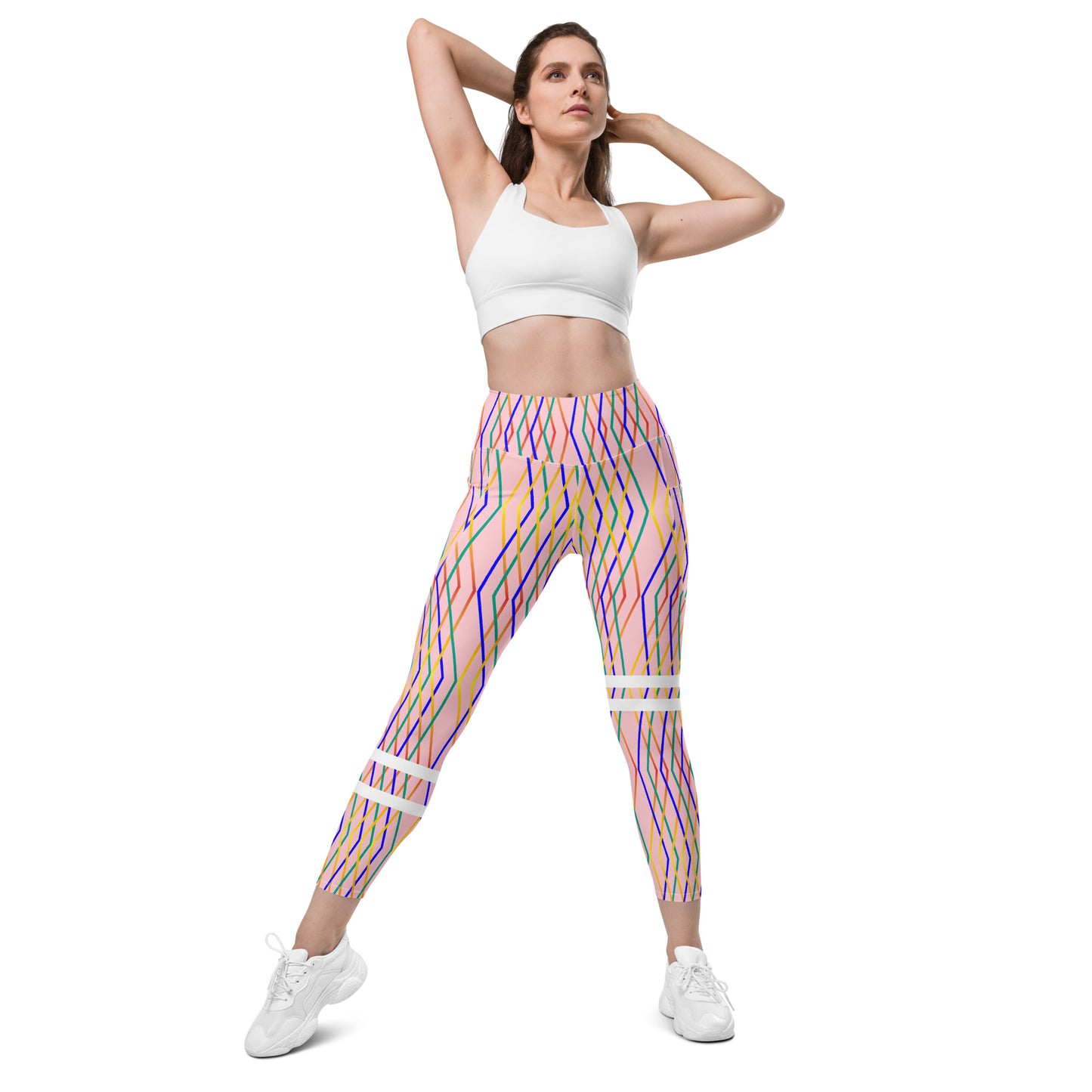 AfriBix Pink Constellation Print Leggings with pockets