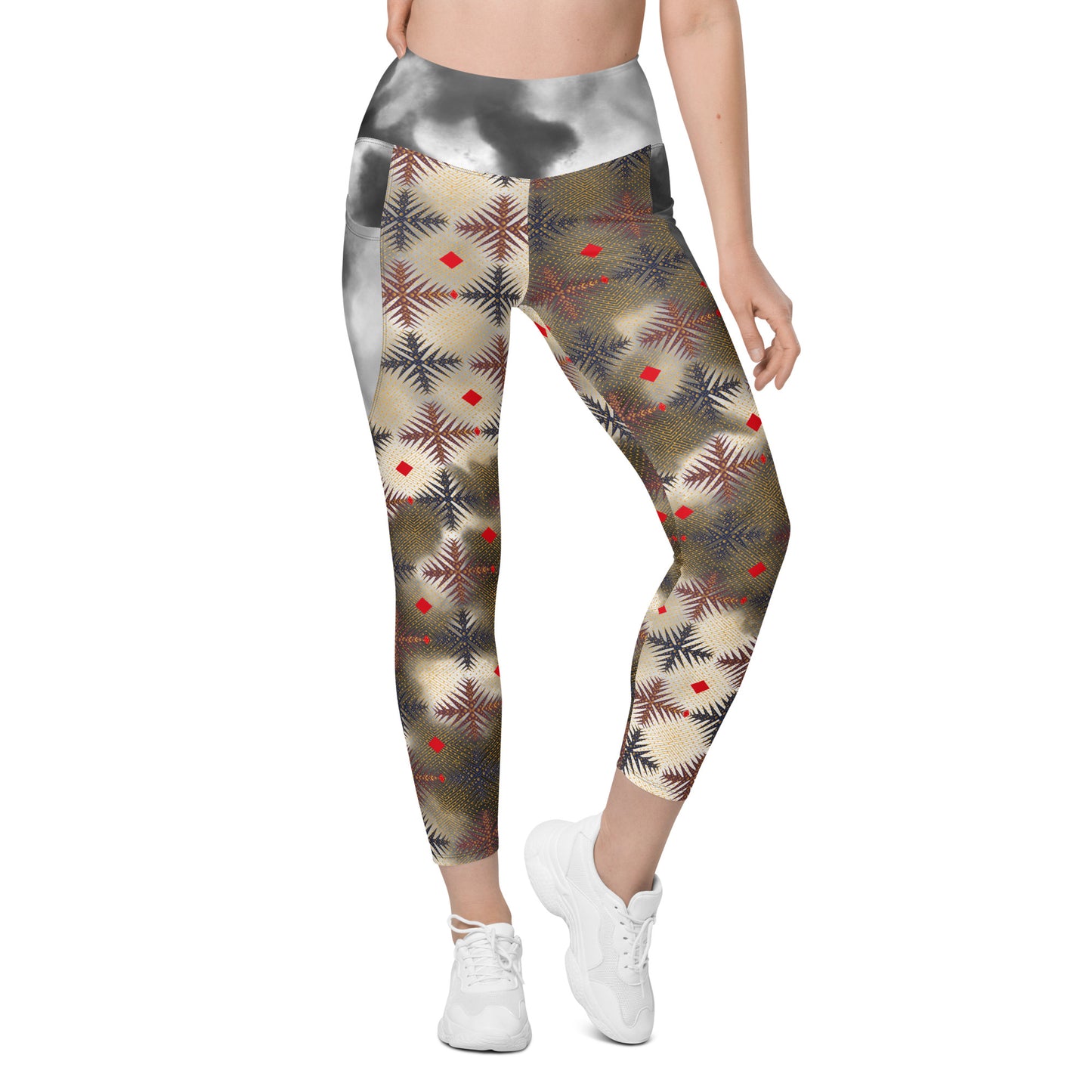 AfriBix Ankara Tie and Dye High-waist Leggings with pockets