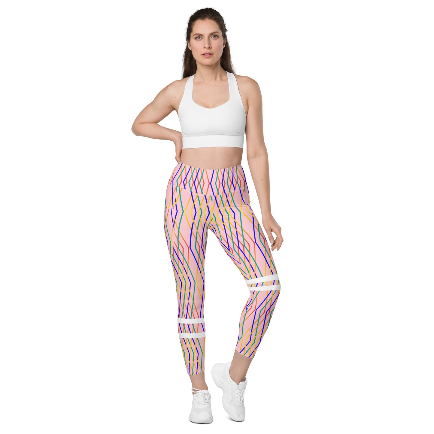 AfriBix Pink Constellation Print Leggings with pockets