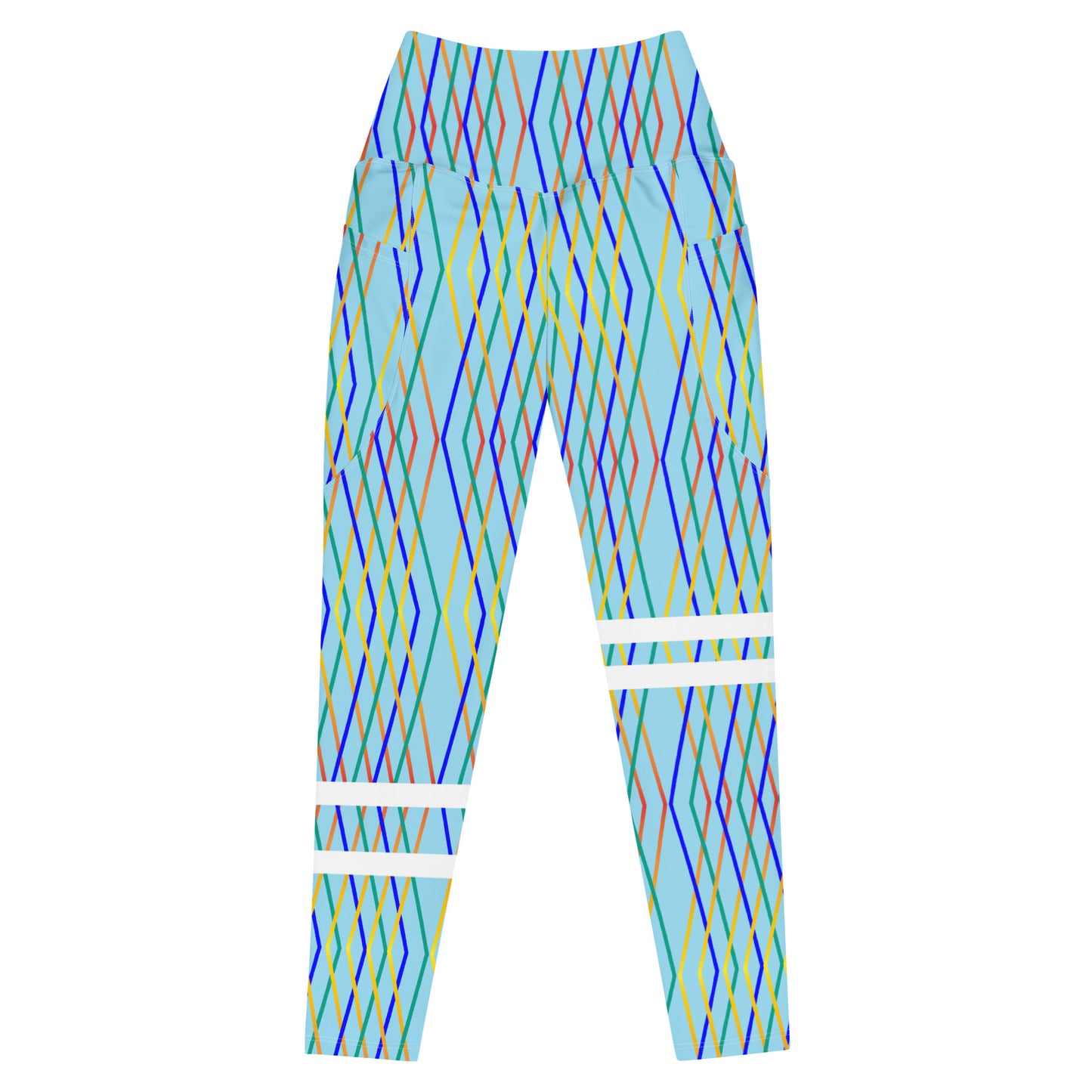 AfriBix Blue Constellation Print Leggings with pockets