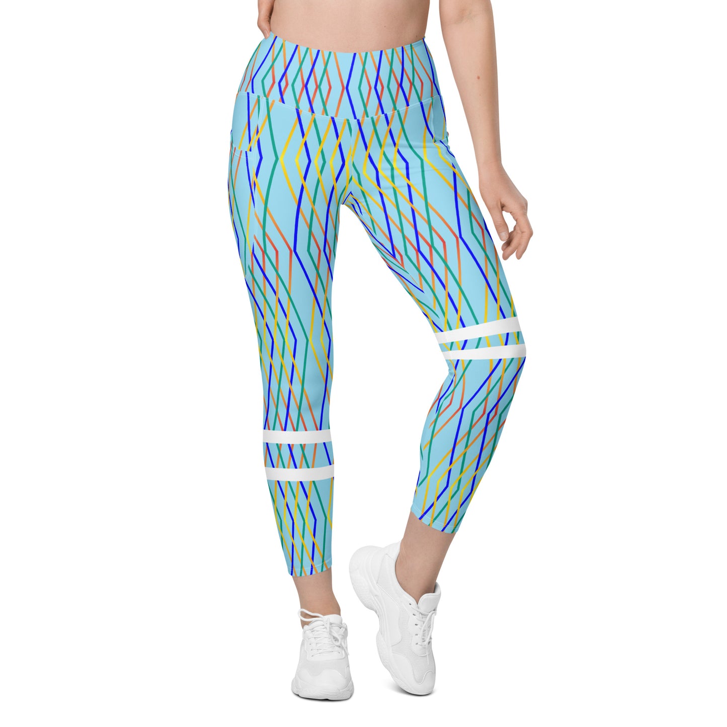 AfriBix Blue Constellation Print Leggings with pockets
