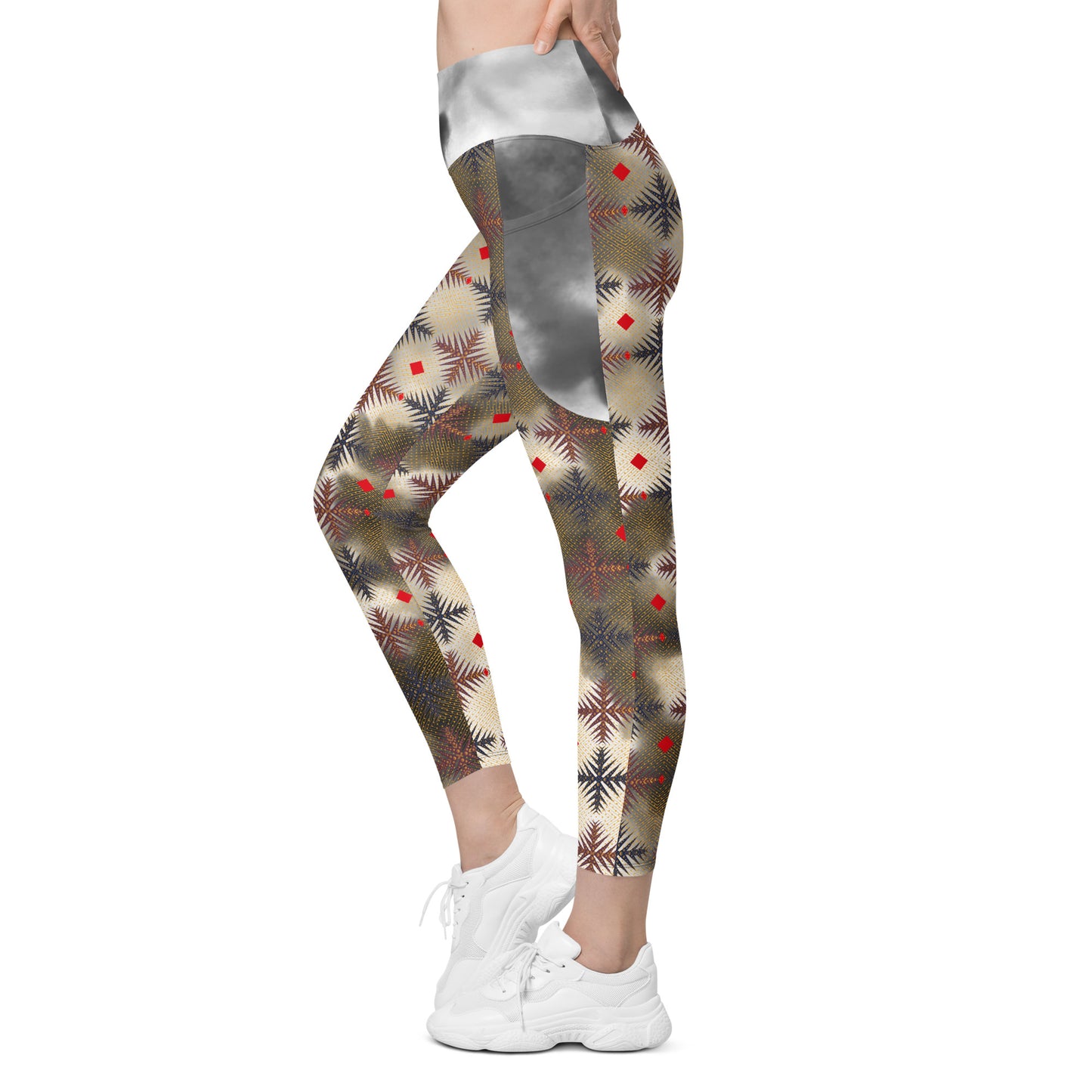 AfriBix Ankara Tie and Dye High-waist Leggings with pockets