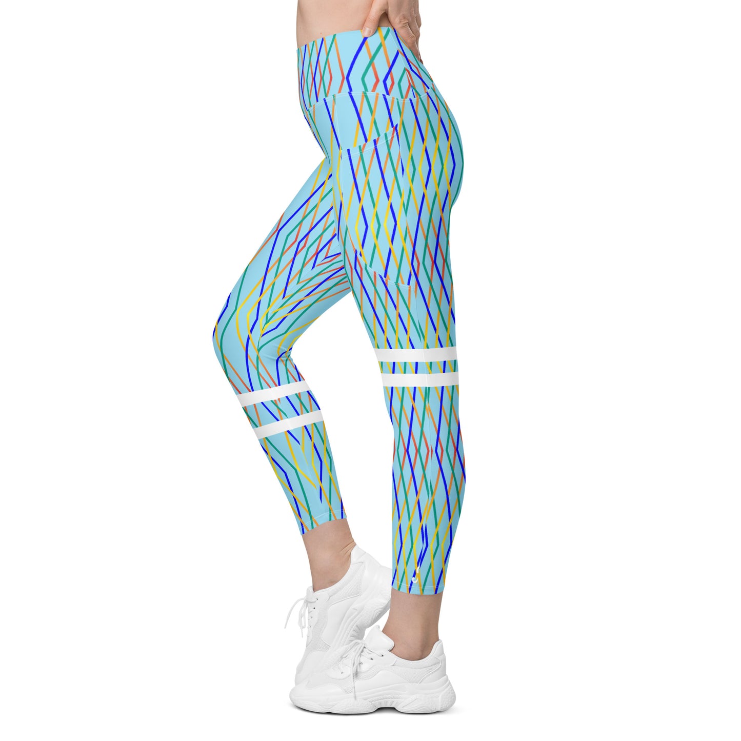 AfriBix Blue Constellation Print Leggings with pockets