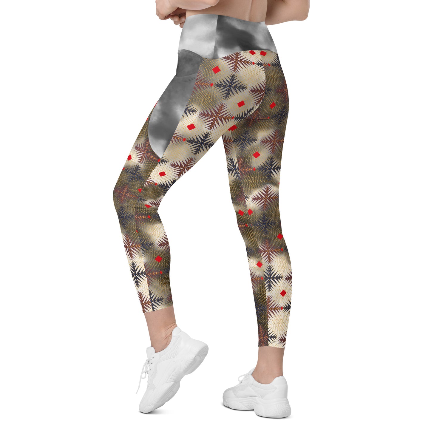 AfriBix Ankara Tie and Dye High-waist Leggings with pockets