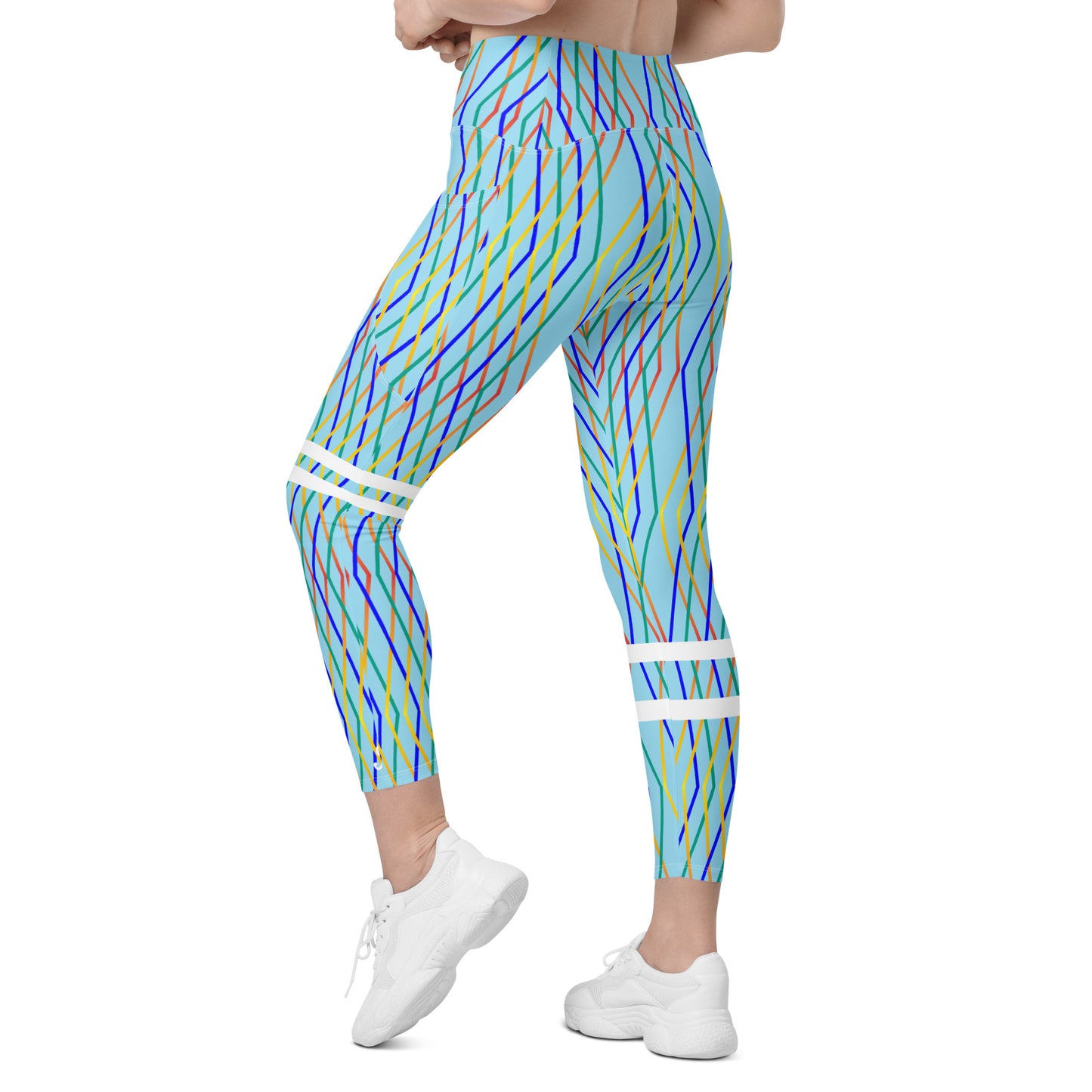 AfriBix Blue Constellation Print Leggings with pockets