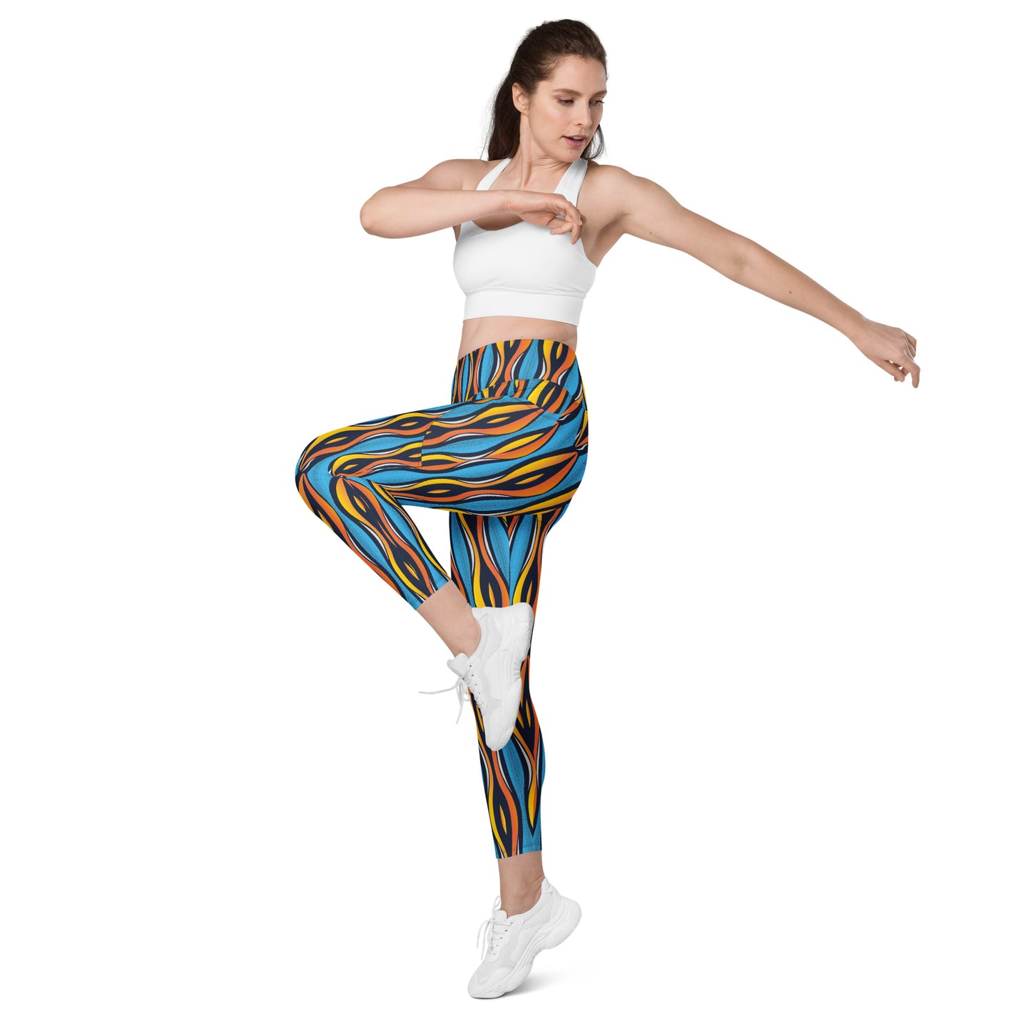AfriBix Shakara Ankara High Waist Leggings with pockets