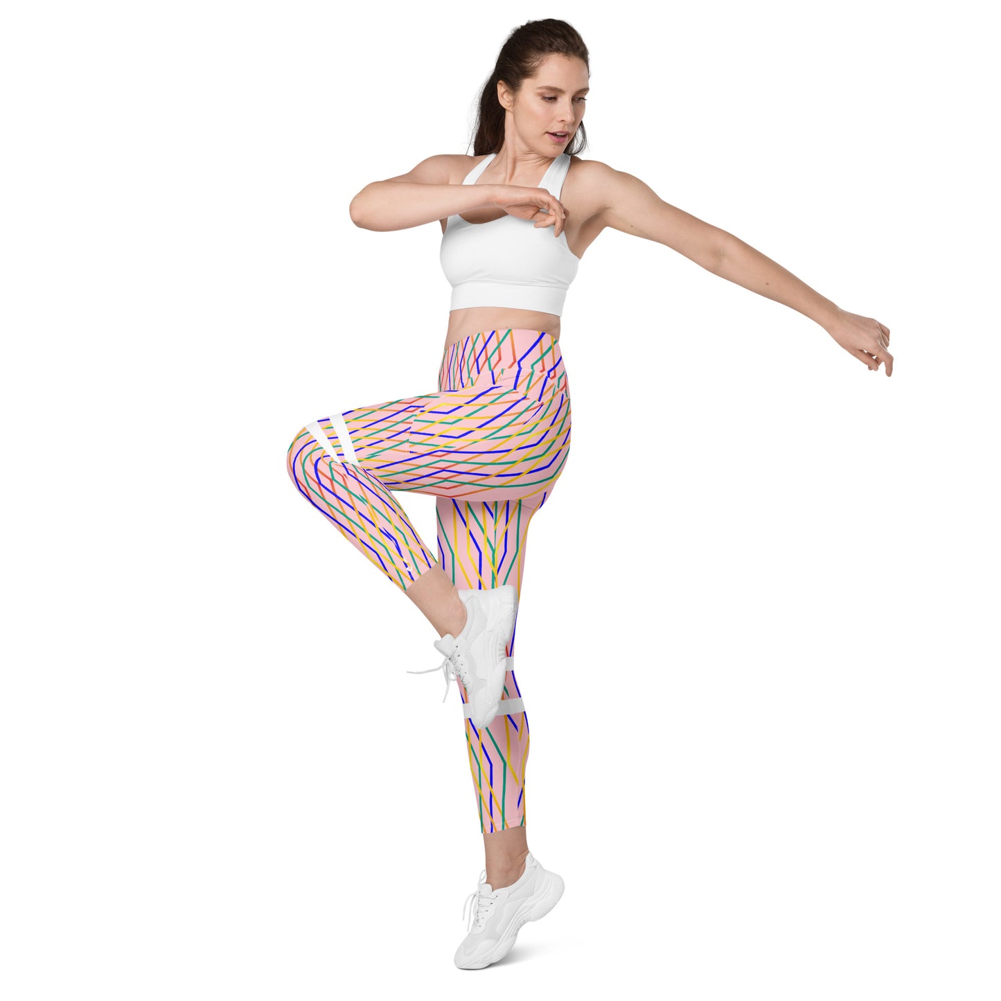 AfriBix Pink Constellation Print Leggings with pockets