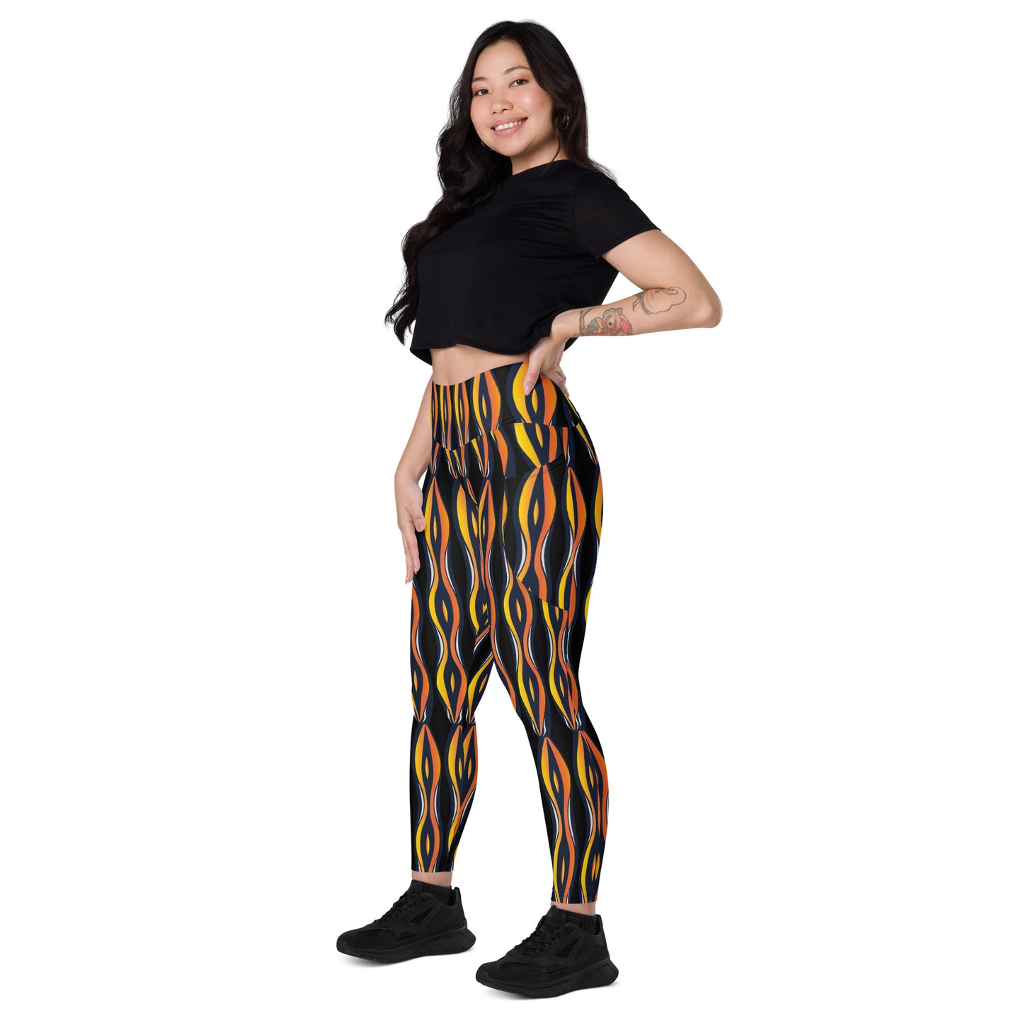 AfriBix Shakara Ankara High Waist Leggings with pockets
