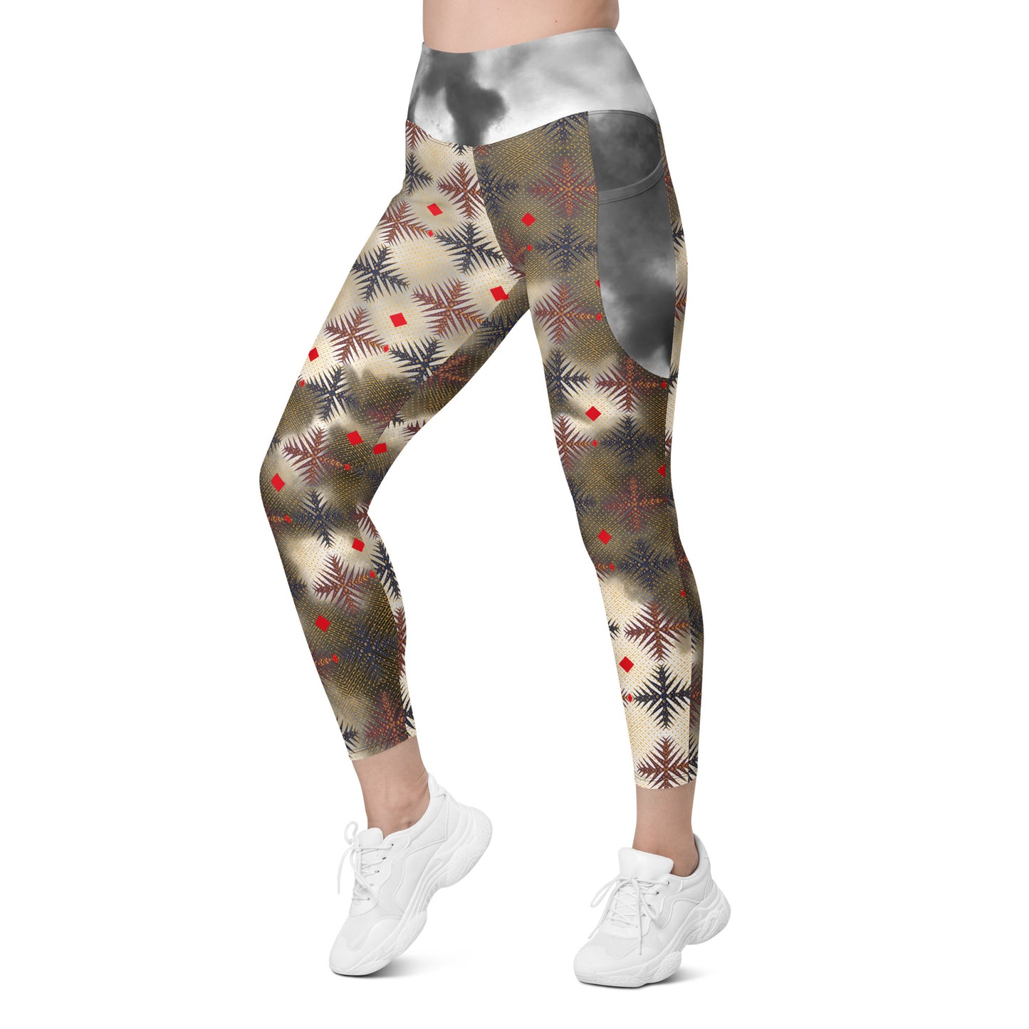 AfriBix Ankara Tie and Dye High-waist Leggings with pockets