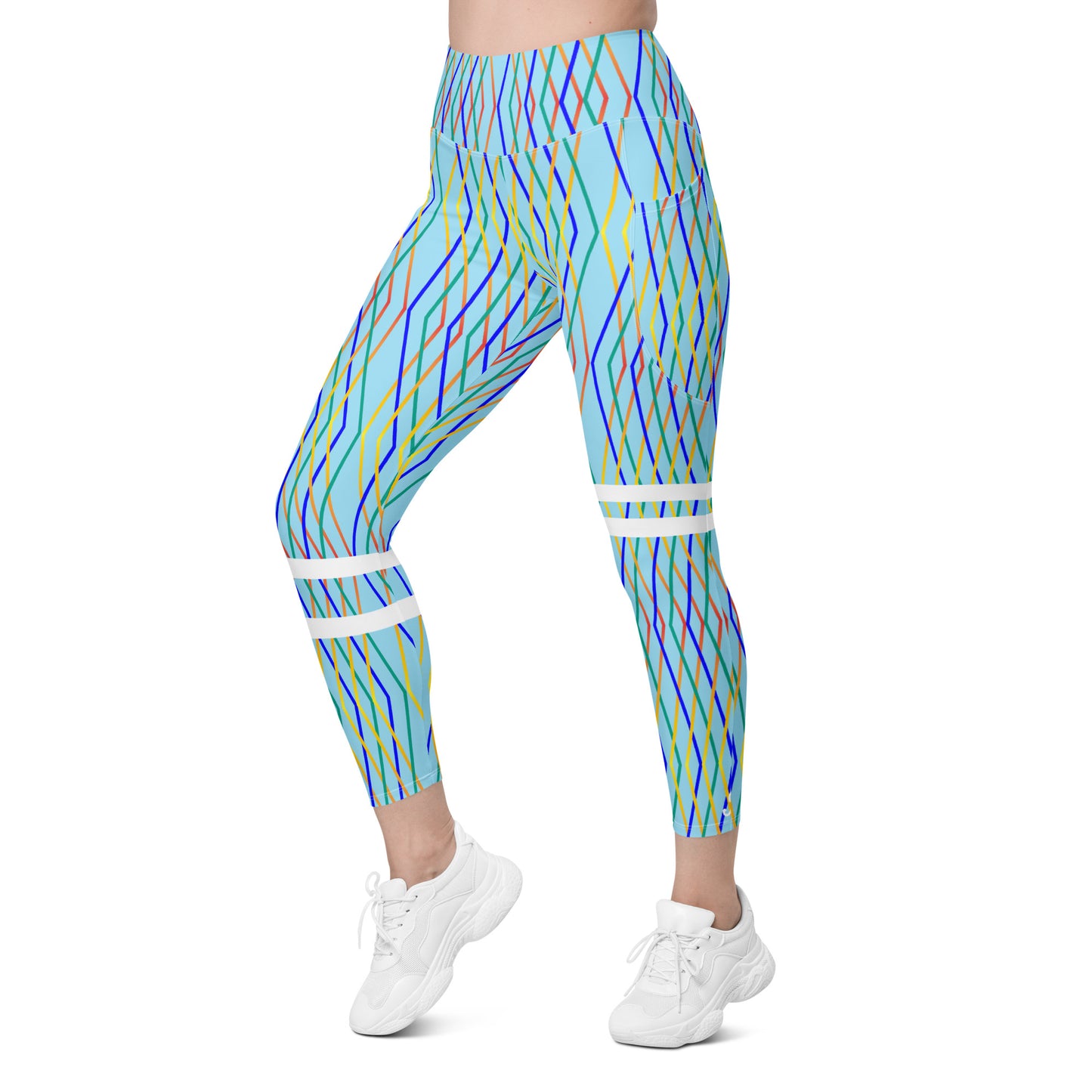 AfriBix Blue Constellation Print Leggings with pockets
