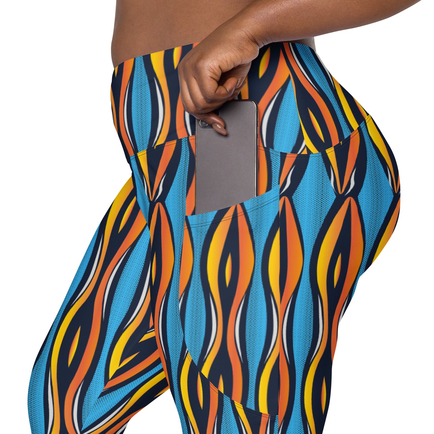 AfriBix Shakara Ankara High Waist Leggings with pockets